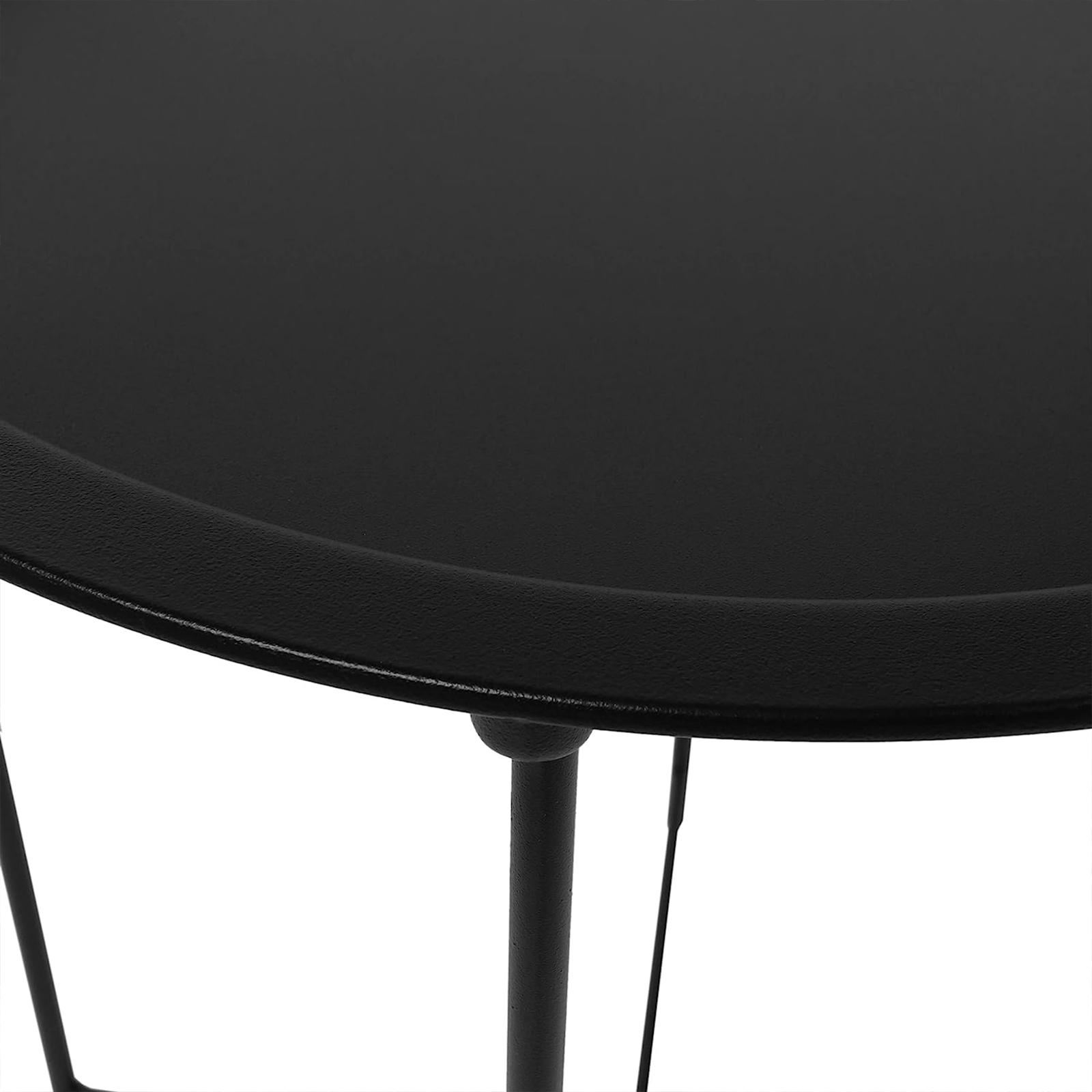 Mesita baja Noemi mesa para salón en metal negro 42x42 cm 52h