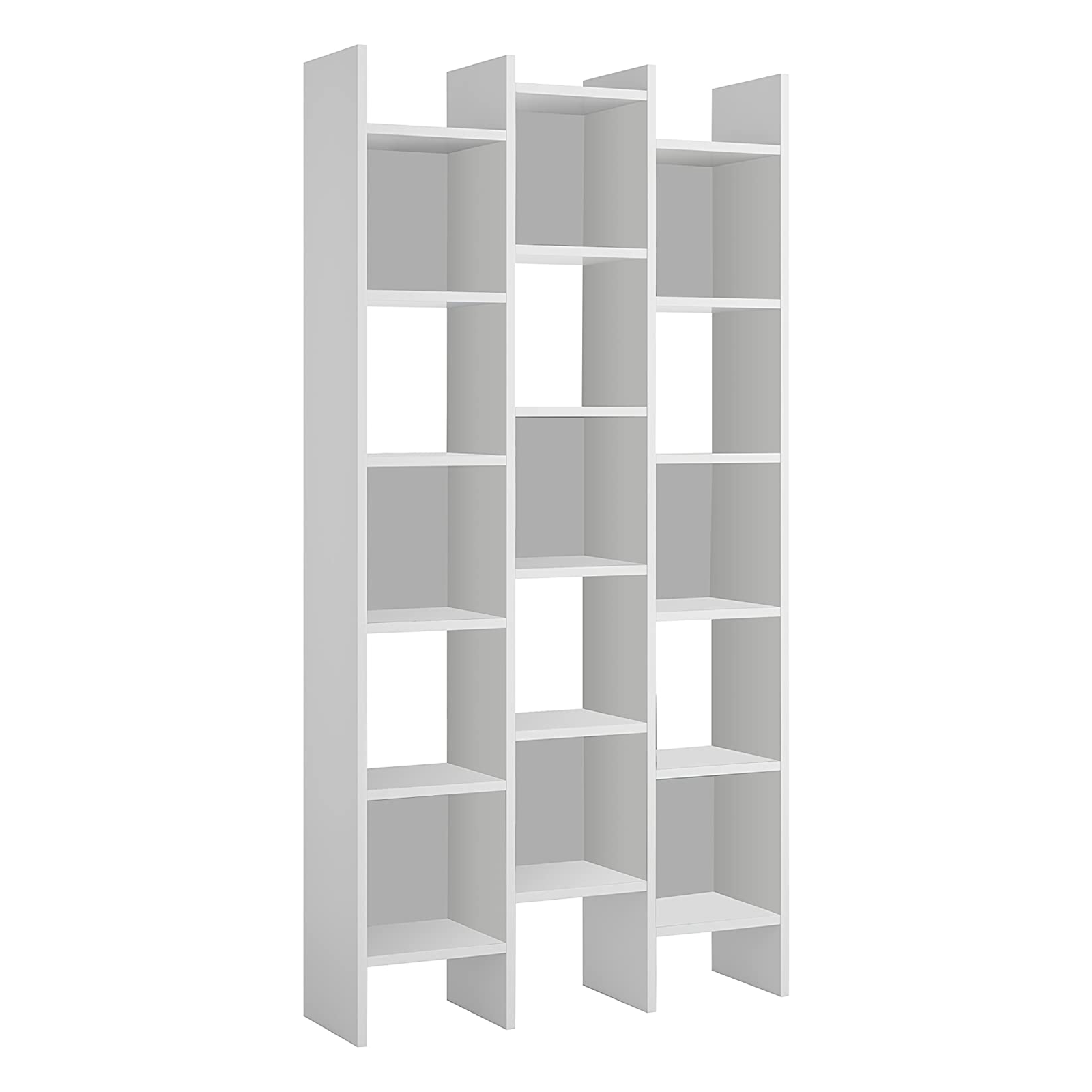 Librería italiana alta abierta con 15 estantes de madera 96x25 cm 192h