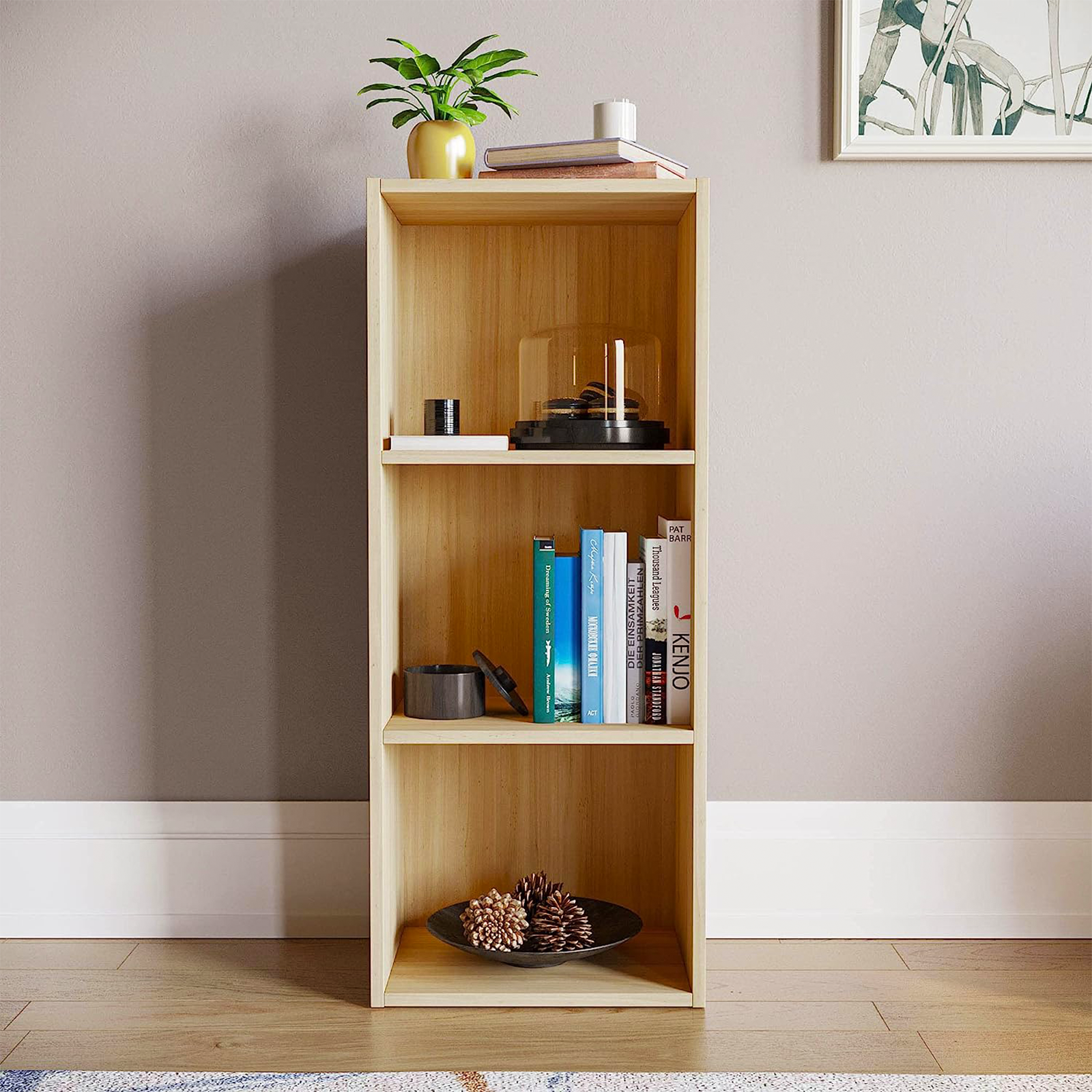 Librería alta abierta Cubo con 3 compartimentos en madera de melamina 31x30 cm 91h