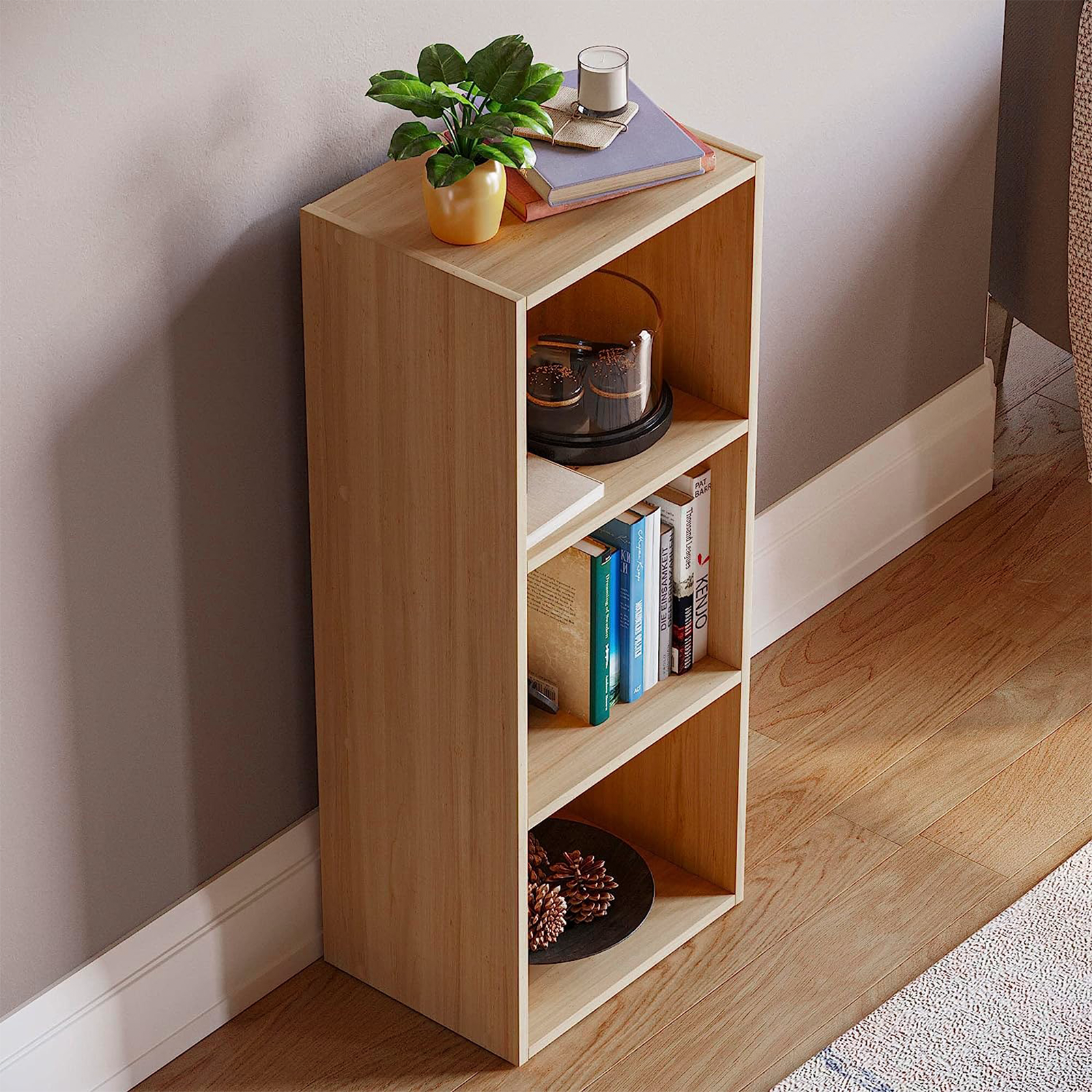 Librería alta abierta Cubo con 3 compartimentos en madera de melamina 31x30 cm 91h