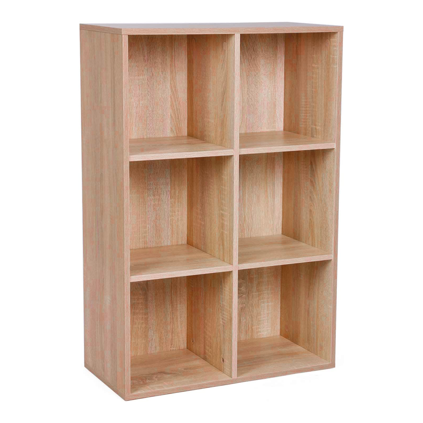 Bibliothèque ouverte Cubo avec 6 compartiments en bois mélaminé 61x30 cm 91h
