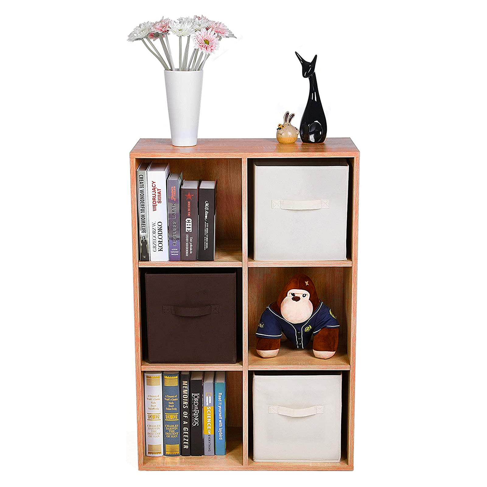 Libreria a giorno "Cubo" 6 vani in legno melaminico cm 61x30 91h