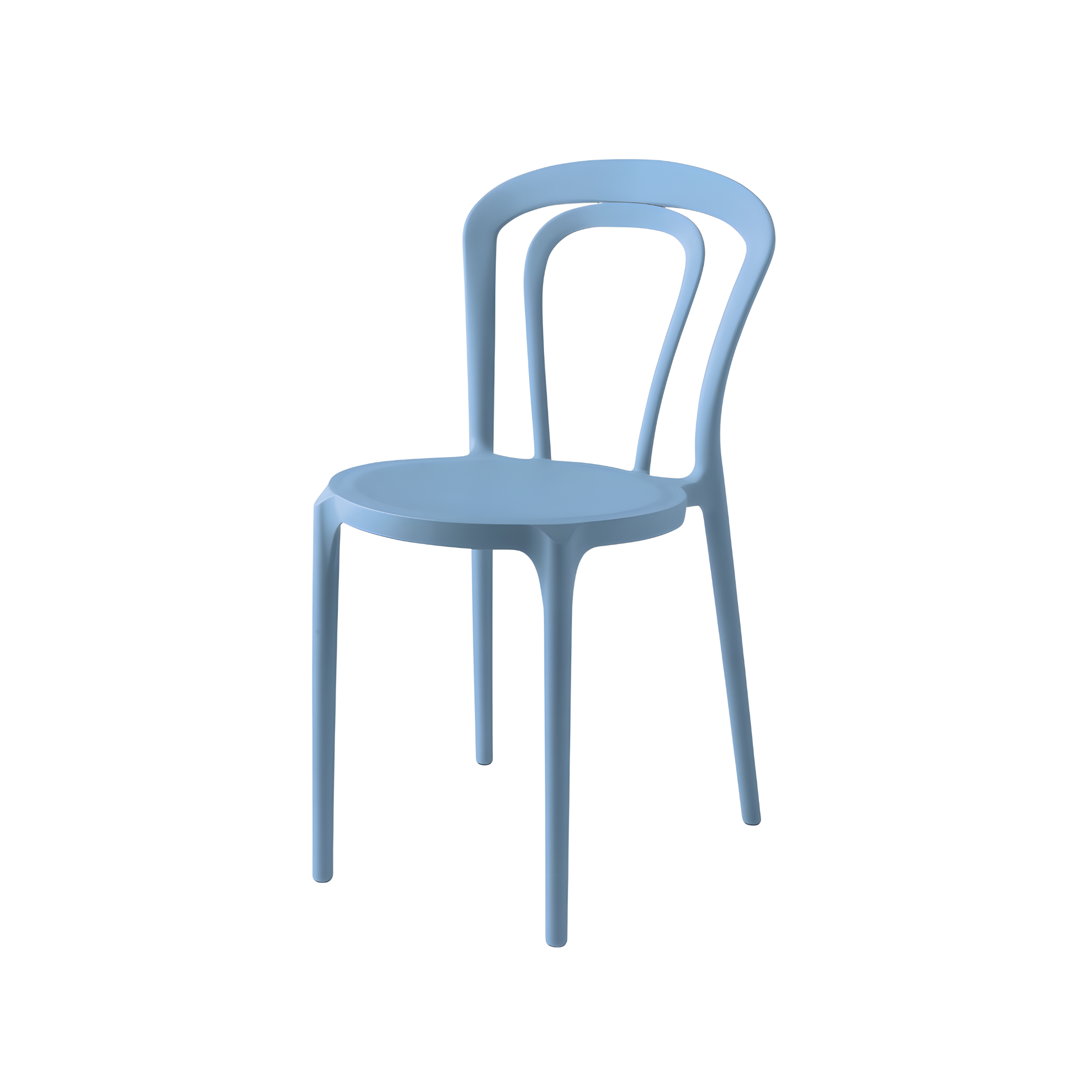 Set di sedie moderne "Caffè" in polipropilene impilabili per esterno e interno cm 53x53 83h