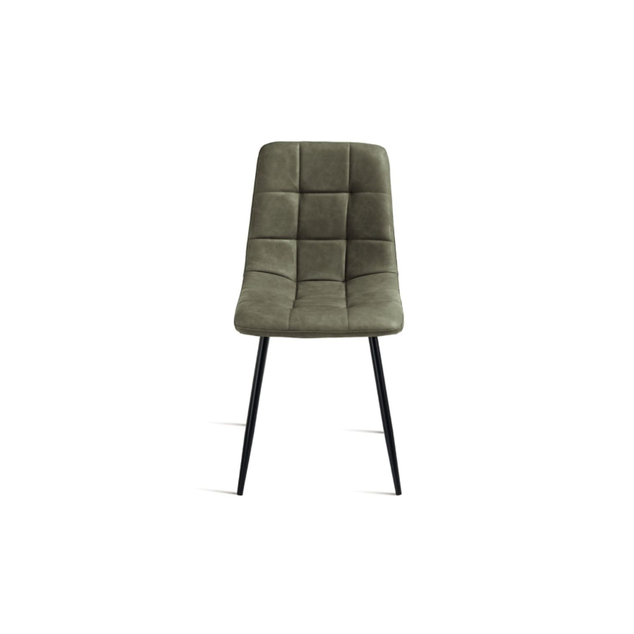 Silla moderna "Arca" estructura de metal pintado asiento en ecopiel efecto soft touch 45x53 cm 88h