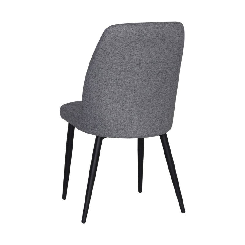 Set di sedie da pranzo "Vika" imbottite in tessuto con gambe in metallo nere cm 48x58 90h