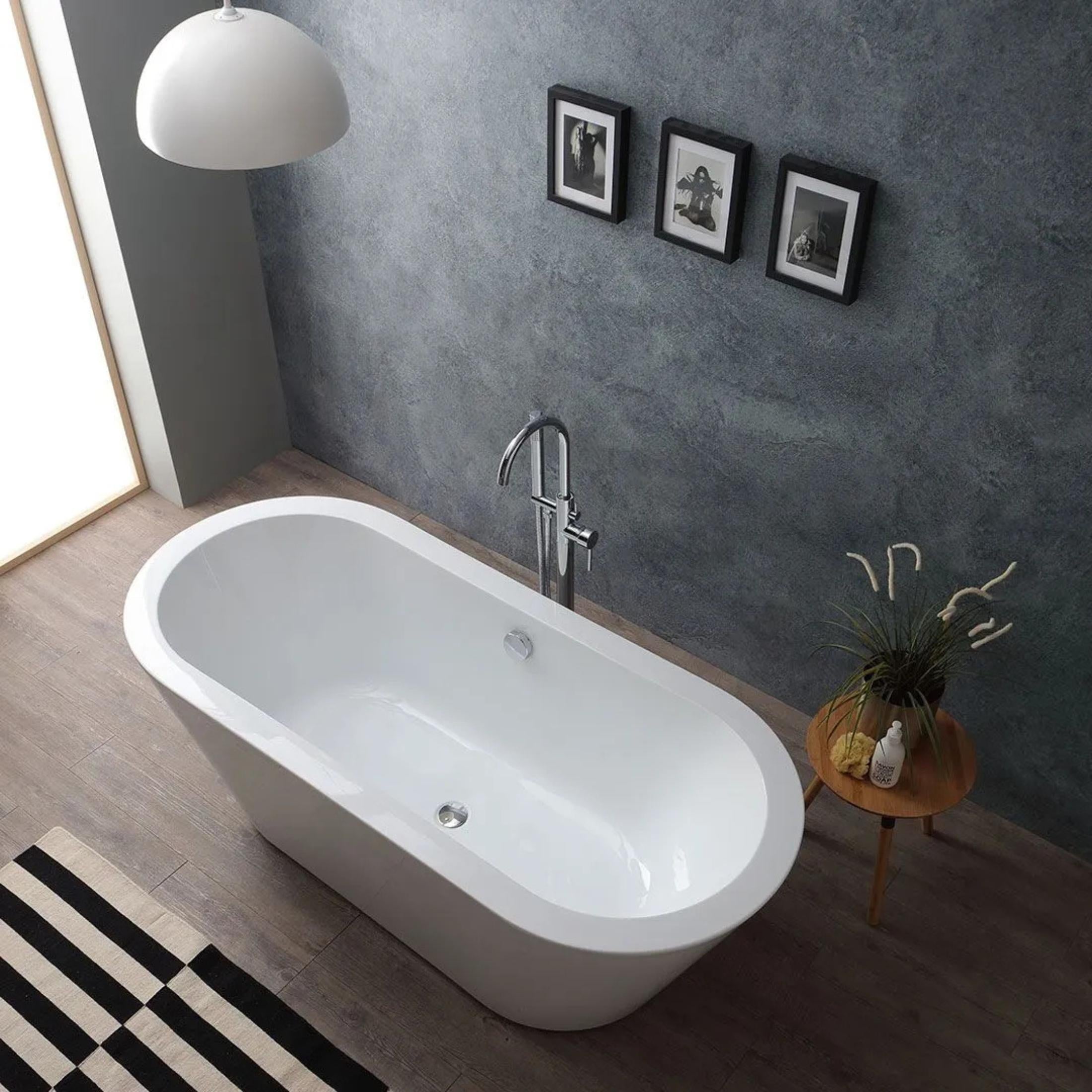 Vasca da bagno freestanding "Camilla" in acrilico bianco cm 170x75 56h