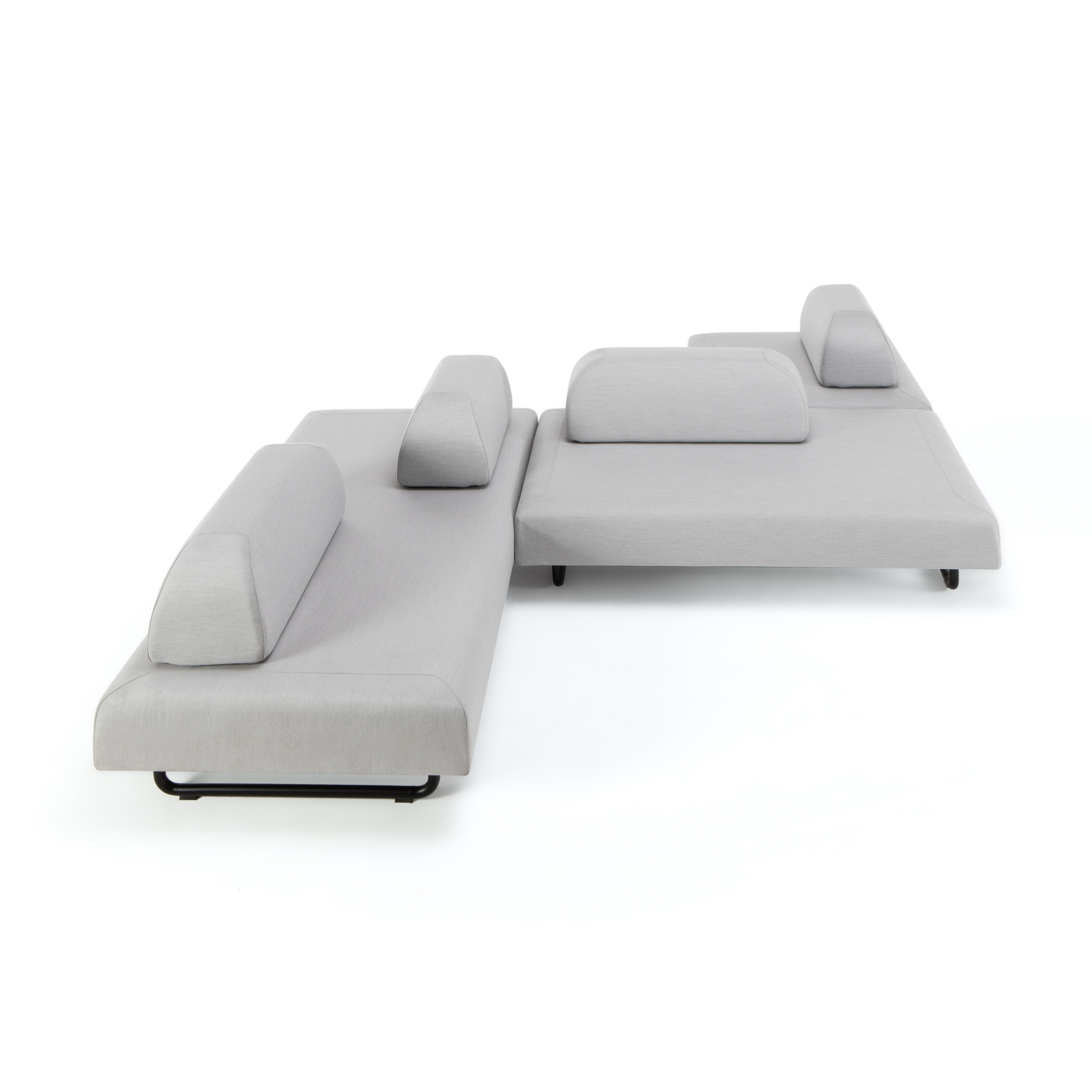 Modulo triplo divano imbottito "Santa Fe" in metallo da giardino cm 190x90 40h
