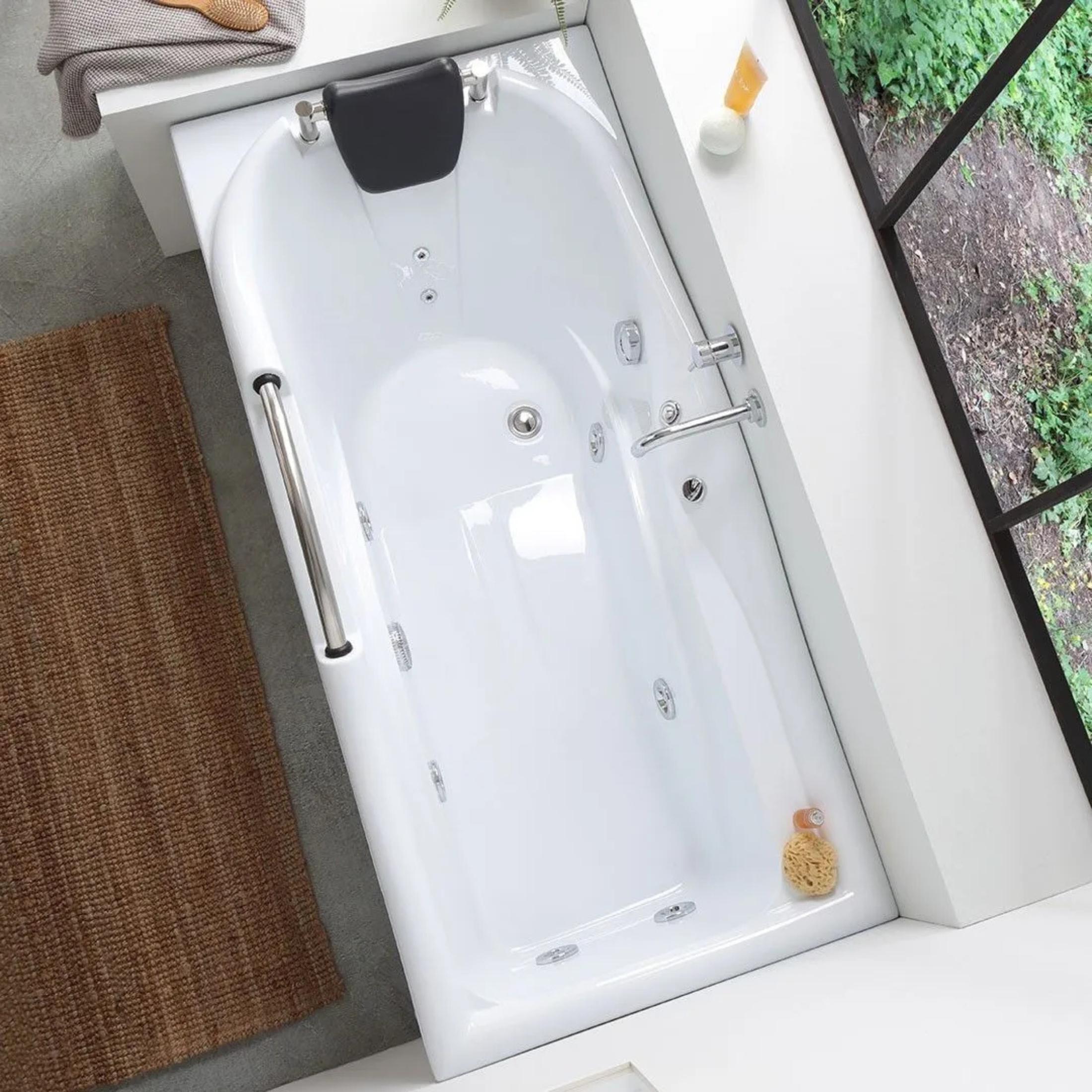 Vasca da bagno con idromassaggio "Doris" ad incasso su 3 pareti cm 170x78 65h