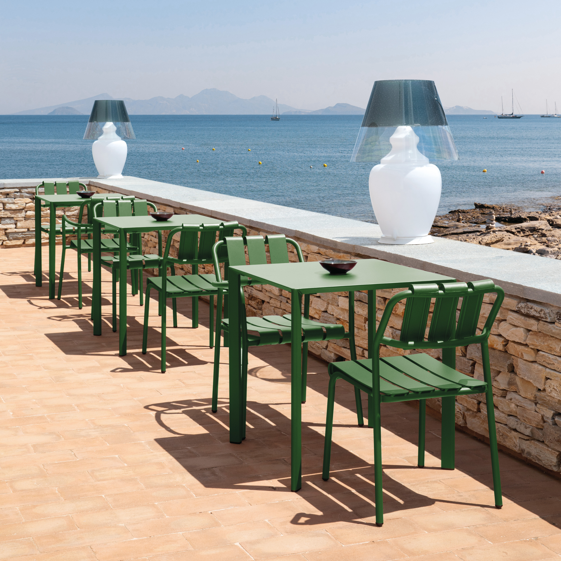 Set di sedie in alluminio "Verdea" da giardino impilabili cm 50x58 83h