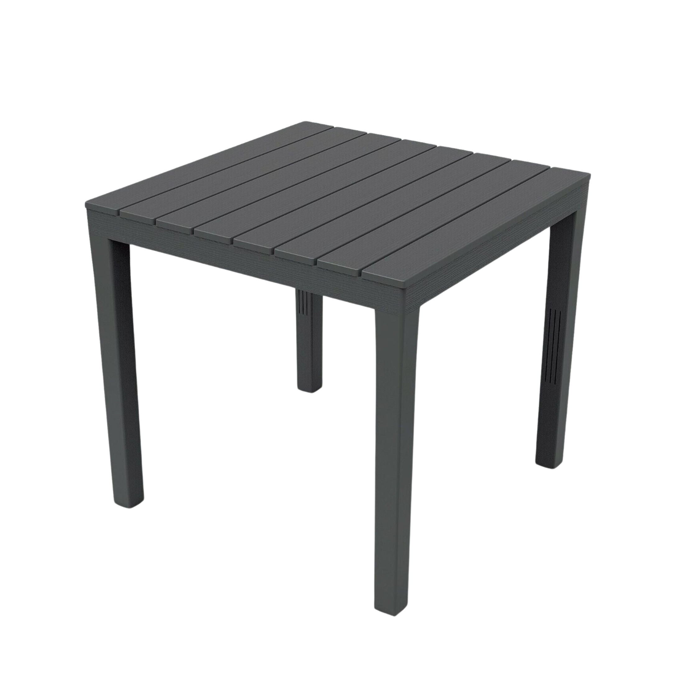 Tavolo in resina "Bali" con doghe effetto legno da giardino cm 78x78 72h