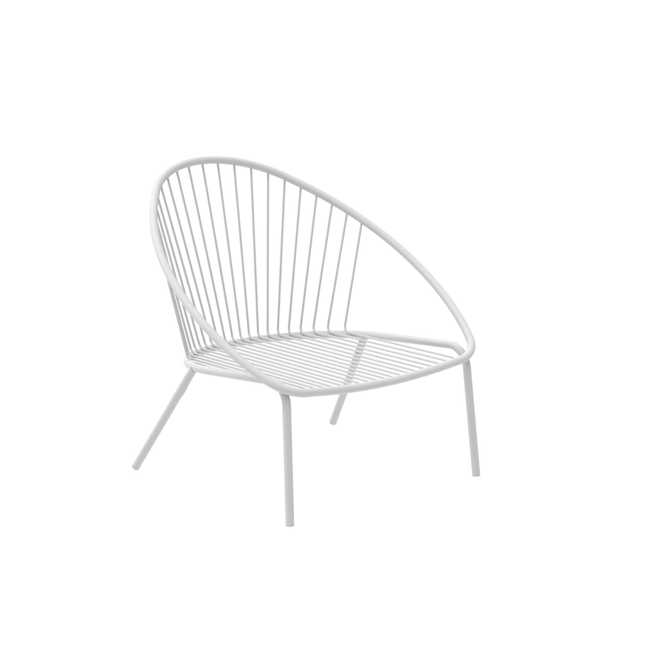 Poltrona bassa da giardino in metallo "Aria" sedia lounge impilabile cm 82x86 87h