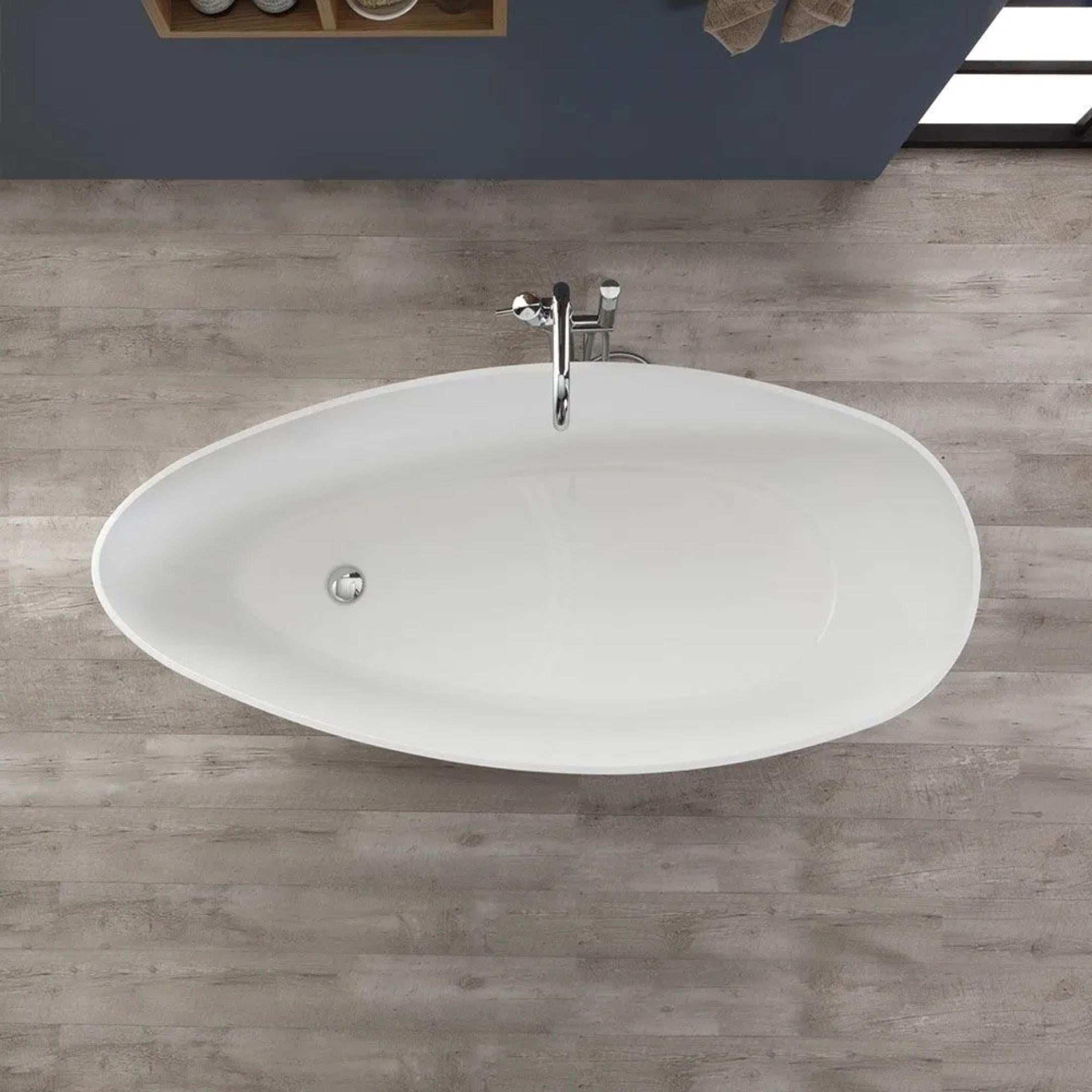 Vasca da bagno freestanding "Roma" in marmo ricomposto cm 156x71 56h