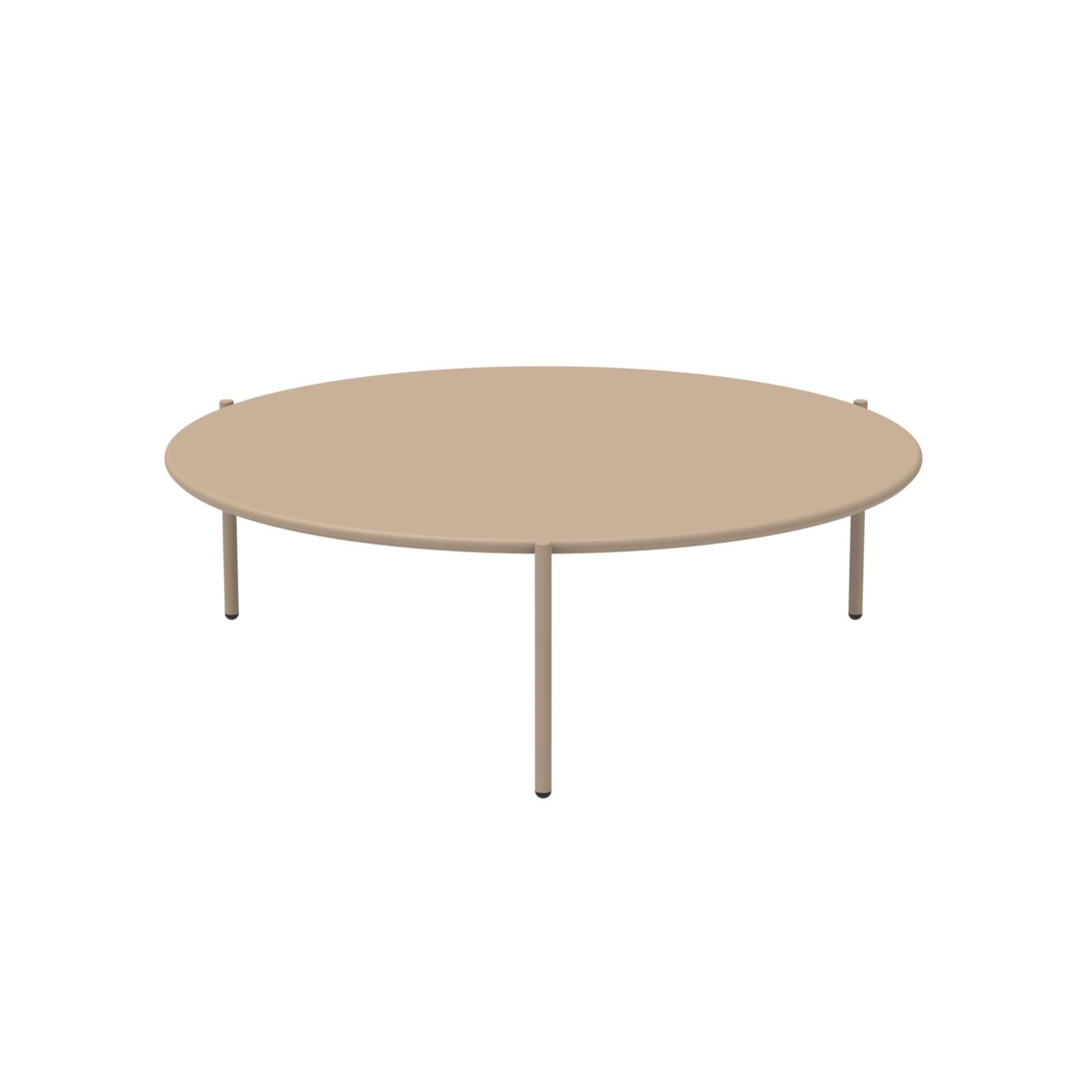 Tavolo basso da caffè tondo in metallo "Aria3" tavolino per giardino impilabile cm 110x110 35h