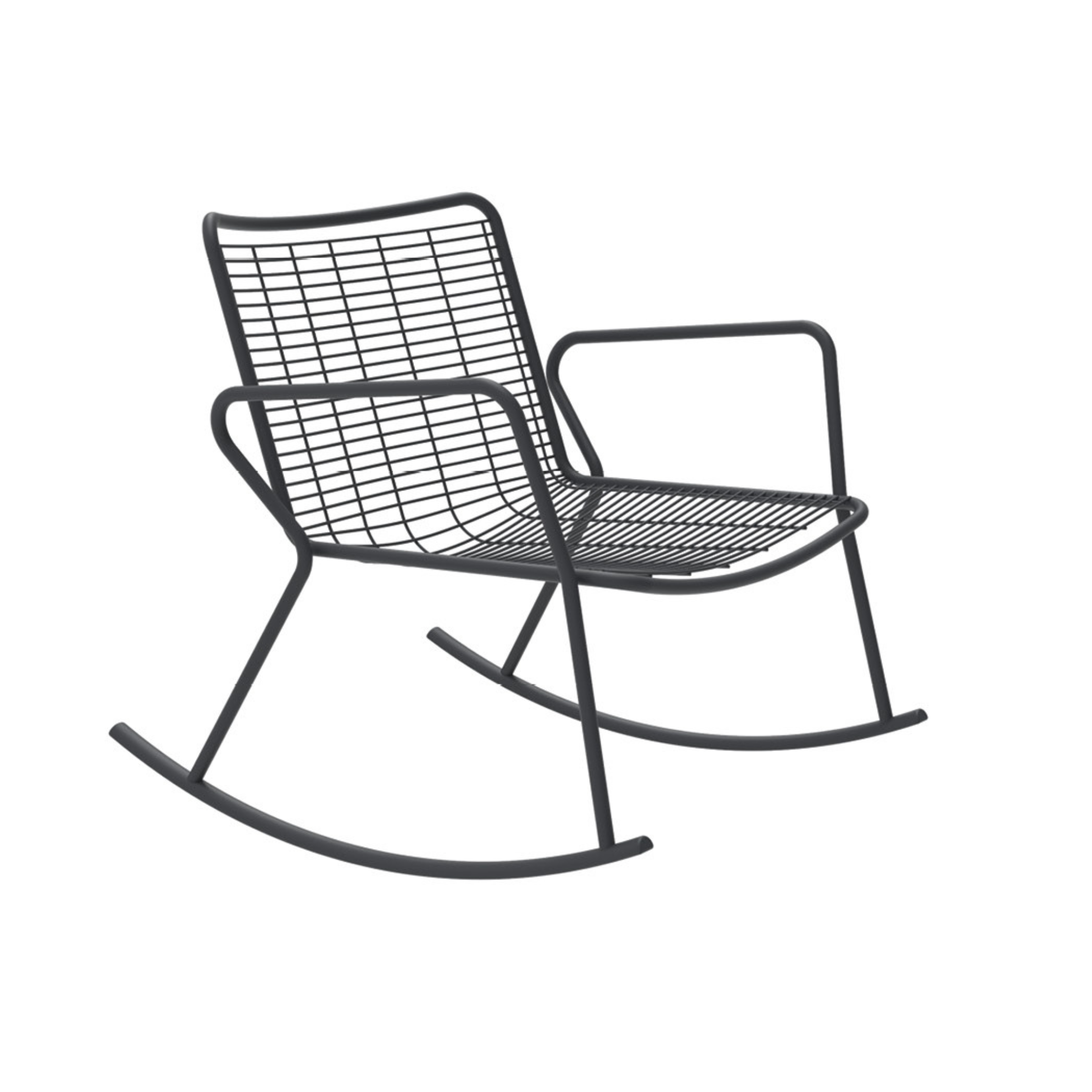 Fauteuil à bascule en métal peint "Roma" pour le jardin 72x82 cm 78h