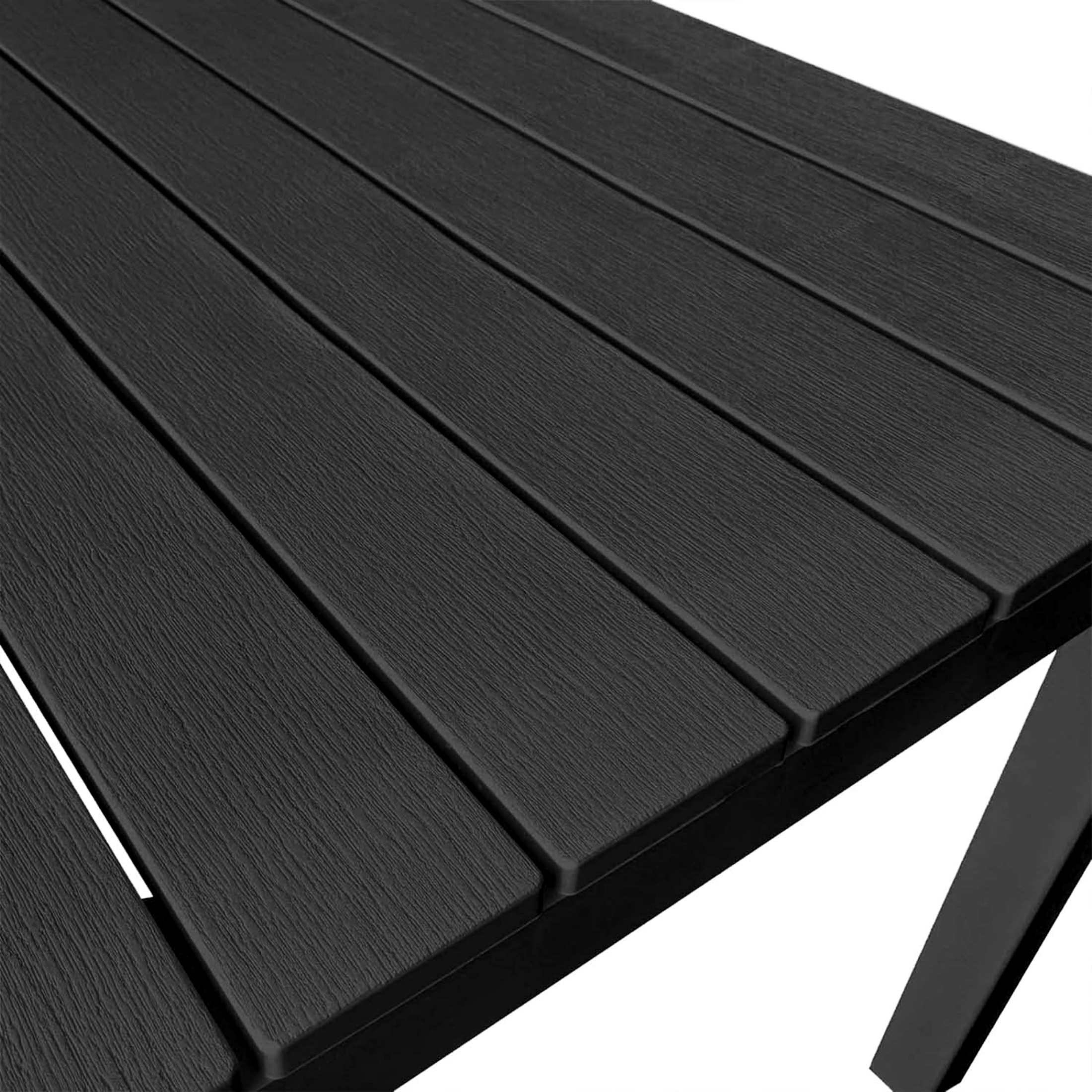 Mesa de exterior Sumatra de resina con lamas efecto madera para jardín