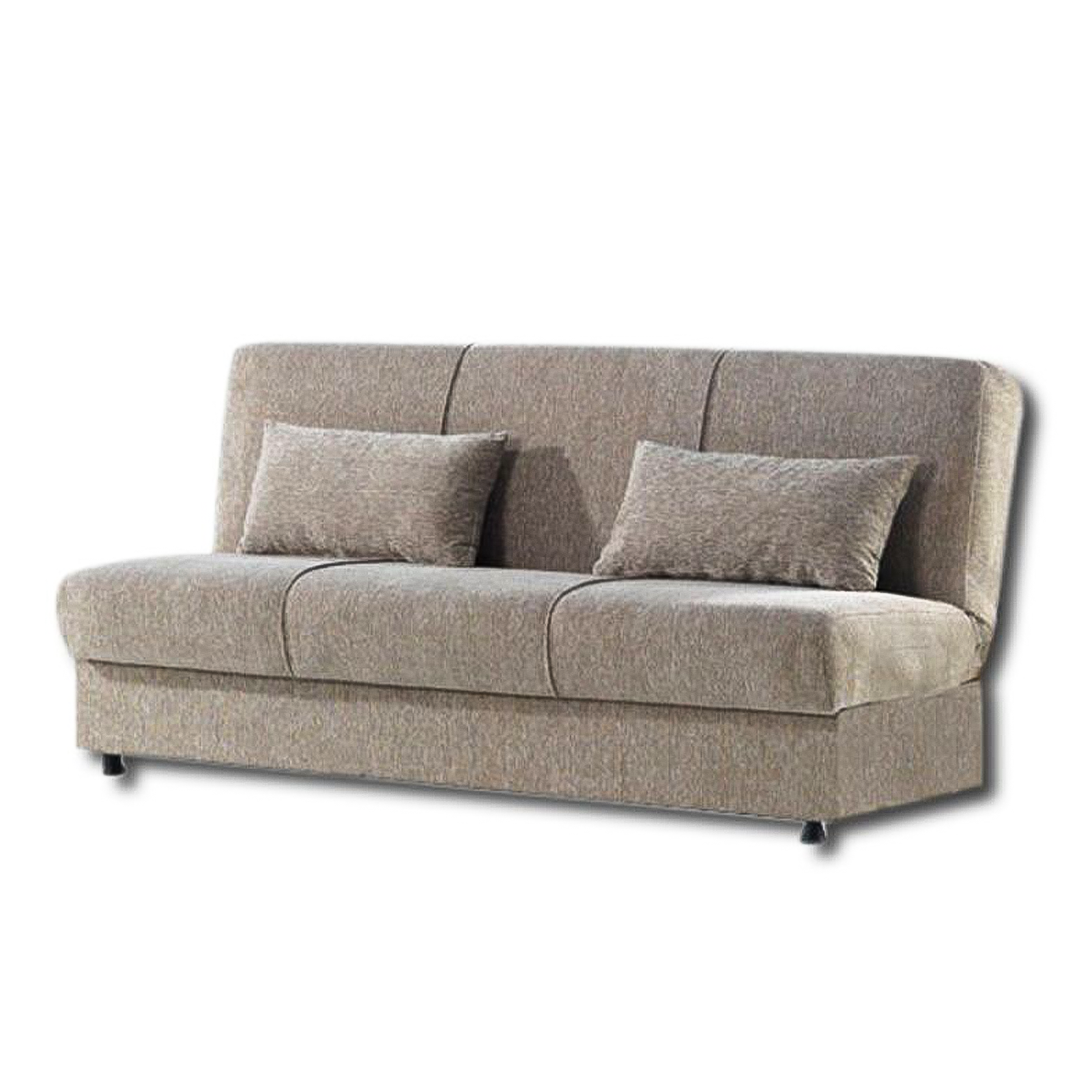 Acogedor sofá preparado para cama de 3 plazas con contenedor en tela 190x64 cm 90h