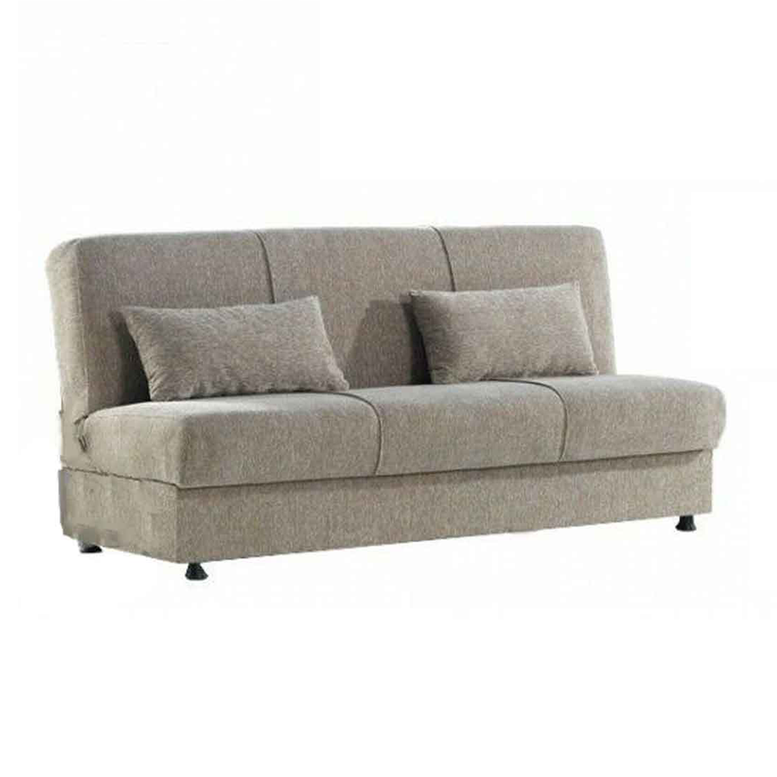 Acogedor sofá preparado para cama de 3 plazas con contenedor en tela 190x64 cm 90h