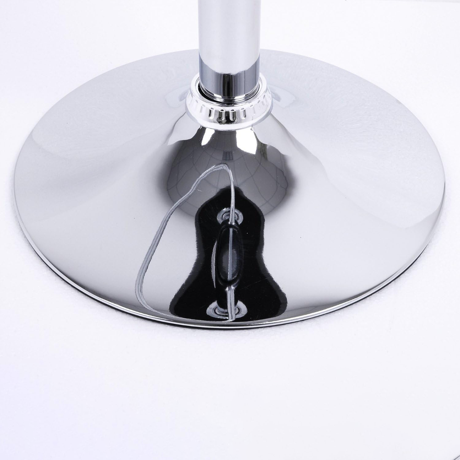 Tabouret de cuisine bouton haut pivotant effet cuir avec vérin à gaz 52x44 cm