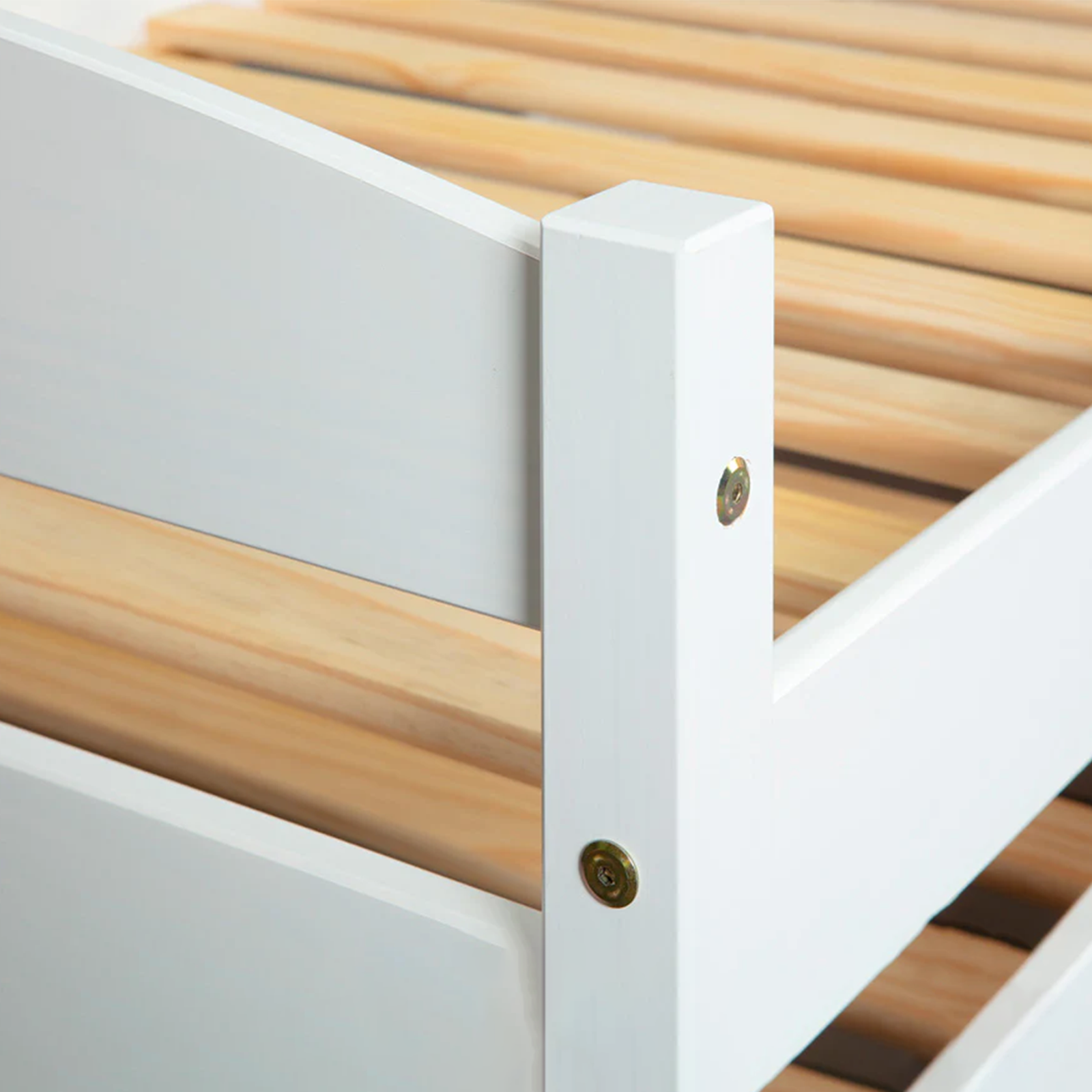 Cama doble extraíble abatible 3 funciones en madera blanca 200x90 cm 62h