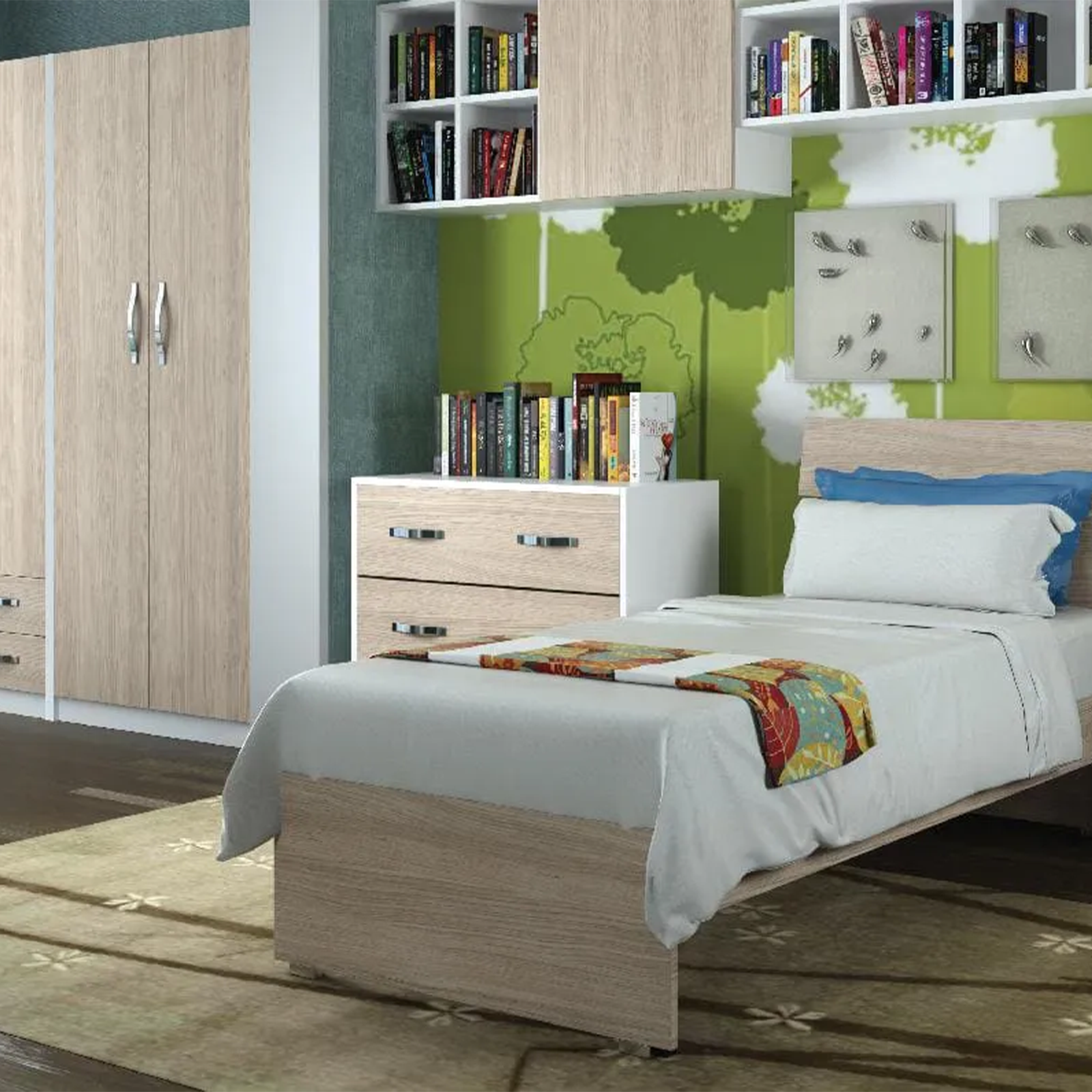 Armario dormitorio con 2 puertas en madera de olmo moderno 91x52 cm 210h