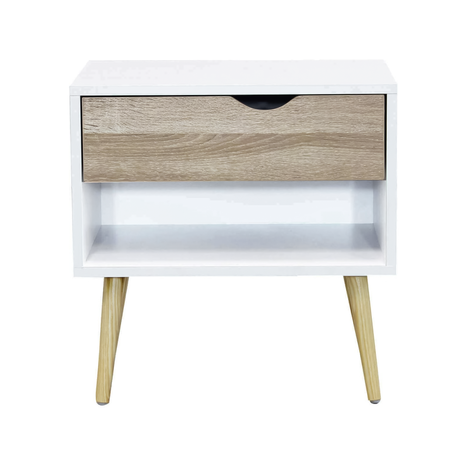 Mesita de noche moderna de madera Mueble cama Oslo con 1 cajón 50x39 cm 50h