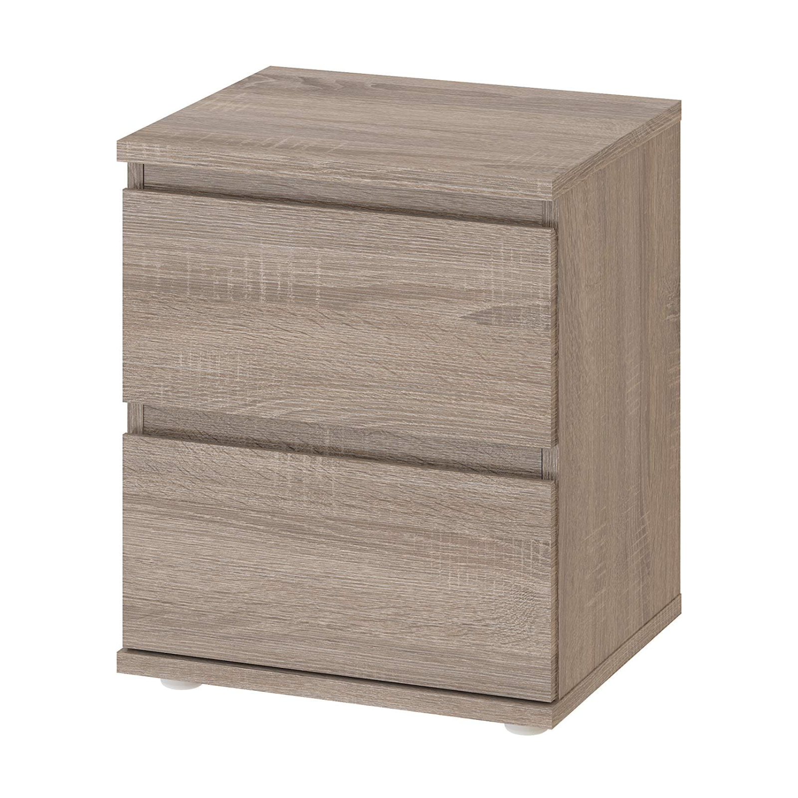 Comodino moderno in legno "Nova" mobile da letto con 2 cassetti cm 40x34 48h