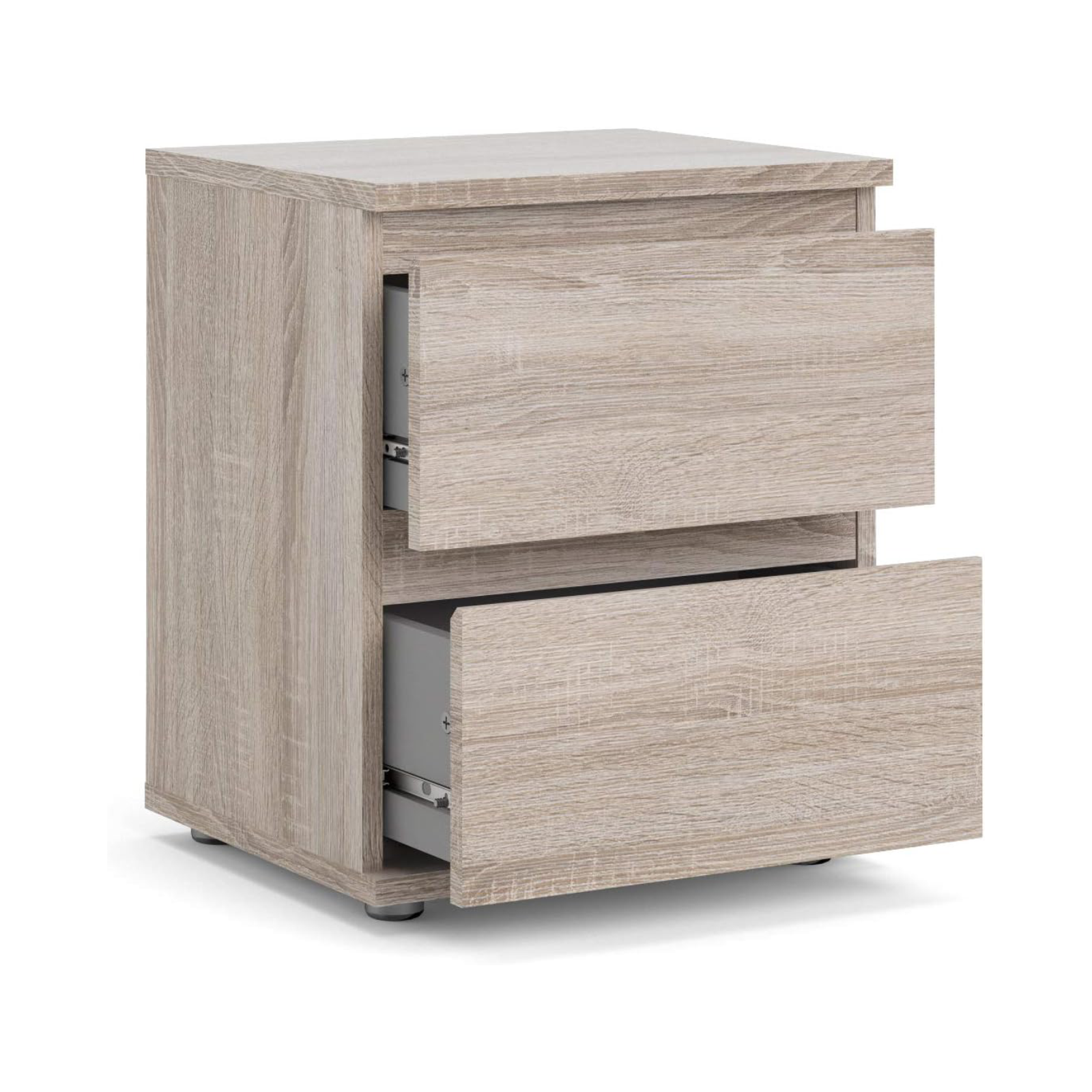 Comodino moderno in legno "Nova" mobile da letto con 2 cassetti cm 40x34 48h