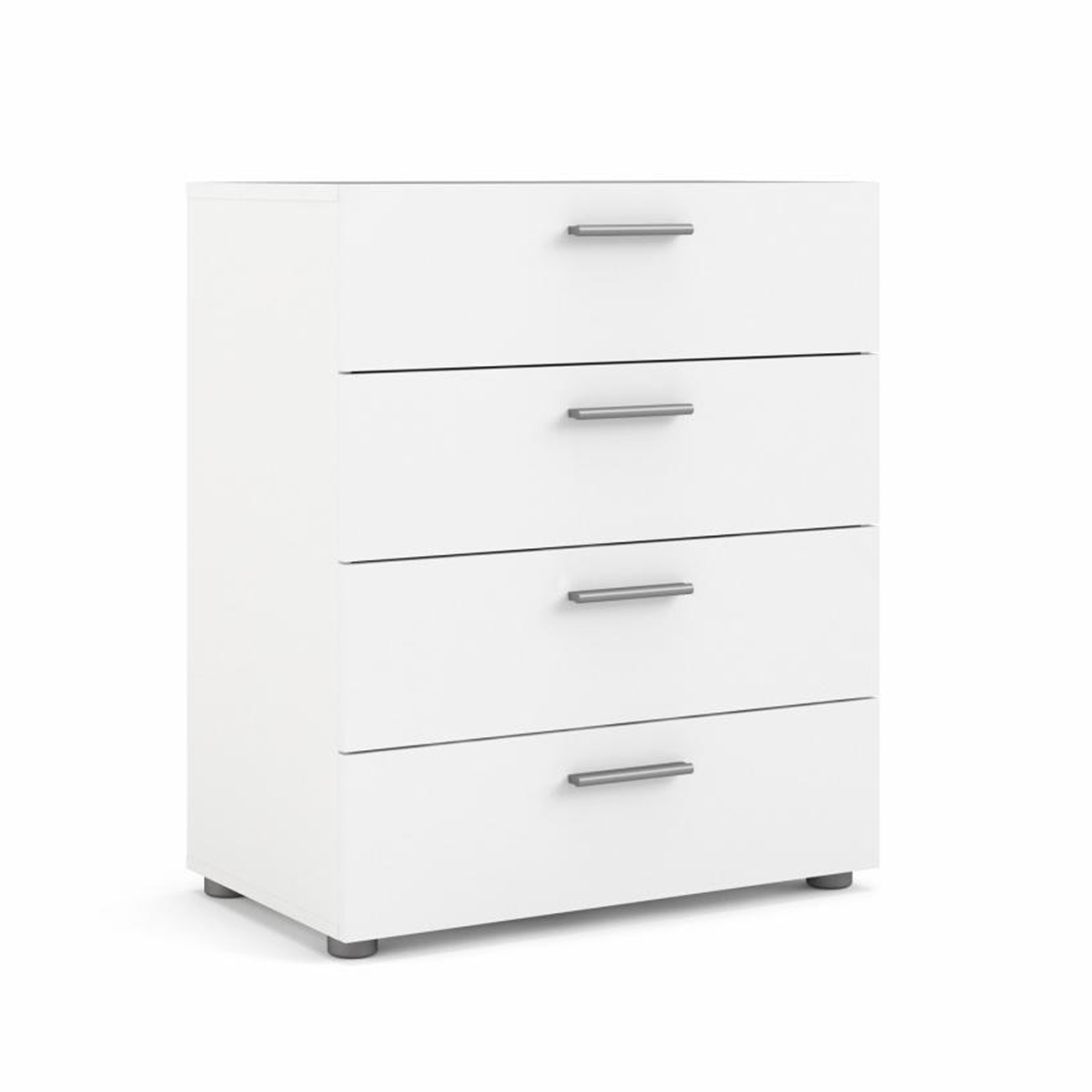 Cómoda de dormitorio moderna Pepe en madera blanca y roble 70x40 cm 82h