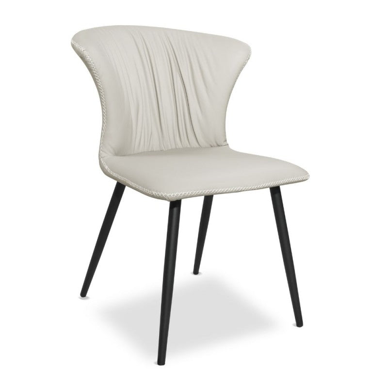 Set di sedie da pranzo "Core" imbottite in ecopelle con gambe in metallo nere cm 56x61 84h
