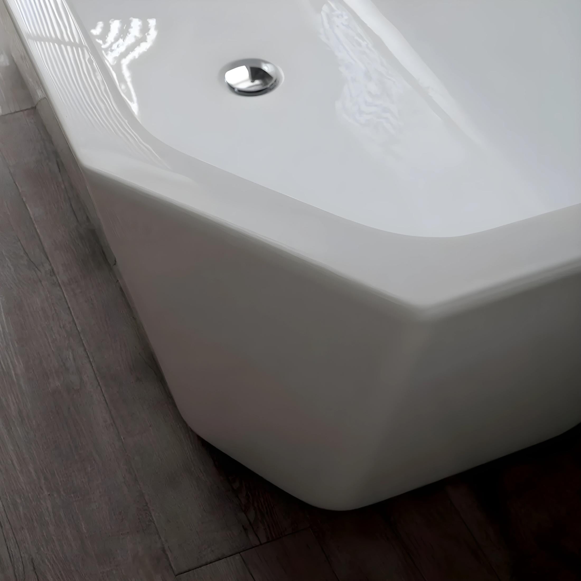 Vasca da bagno ottagonale autoportante "Beatrice" in acrilico bianco cm 161x74 56h