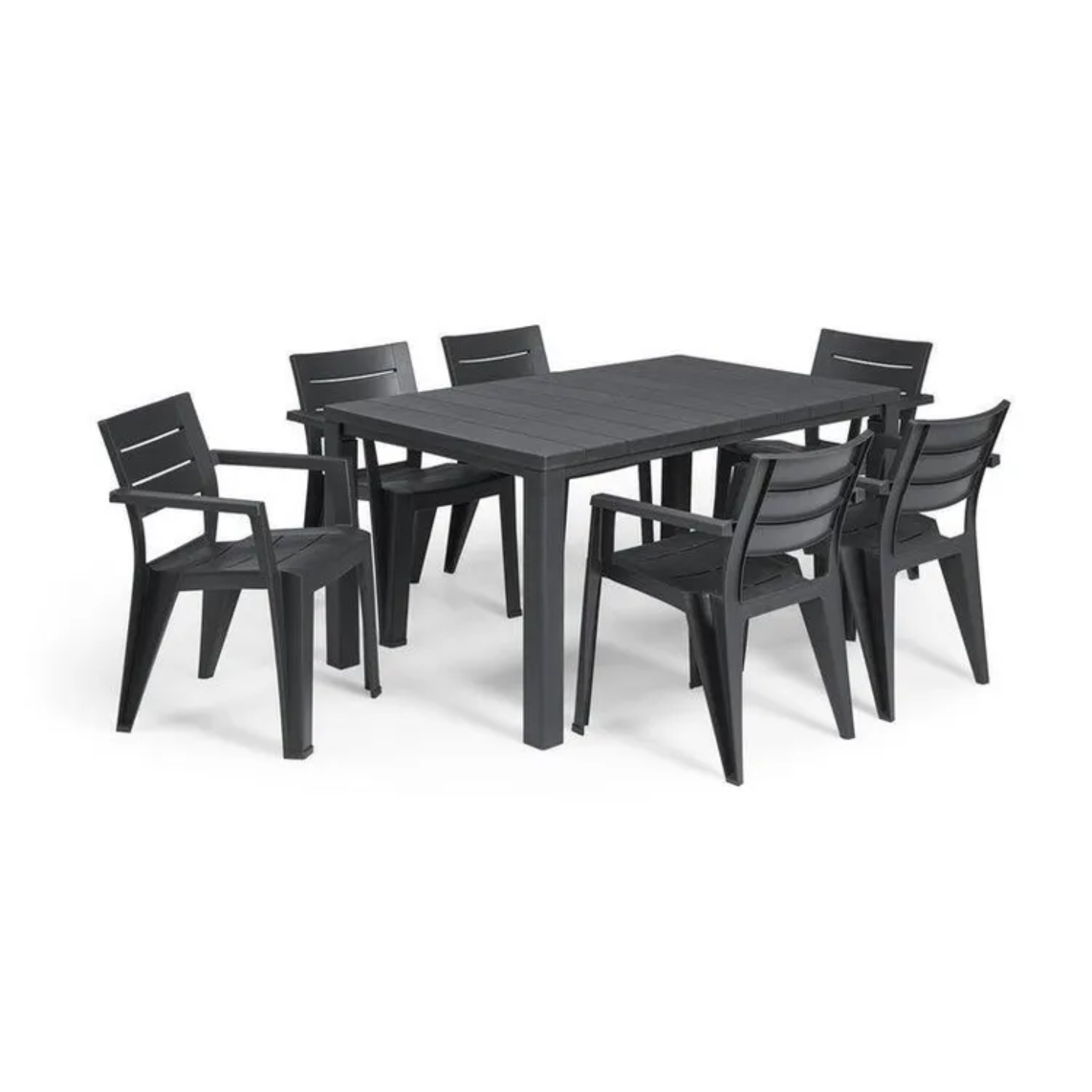 Set di 6 sedie da giardino "Helena" con braccioli in polipropilene impilabili cm 61,5x58,5 79h