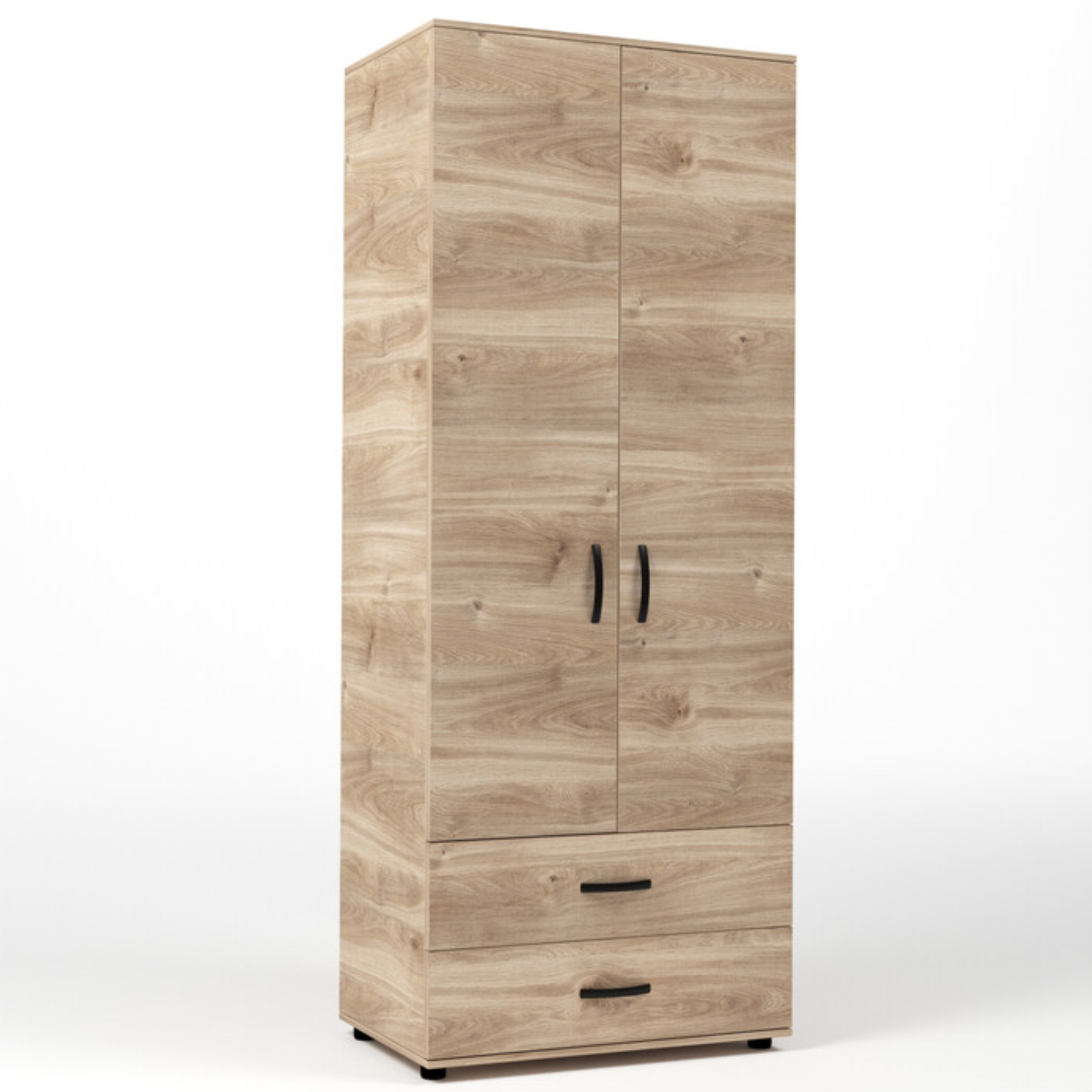 Armario "Contact" de madera de roble con 2 puertas y percha 74x52 h184 cm