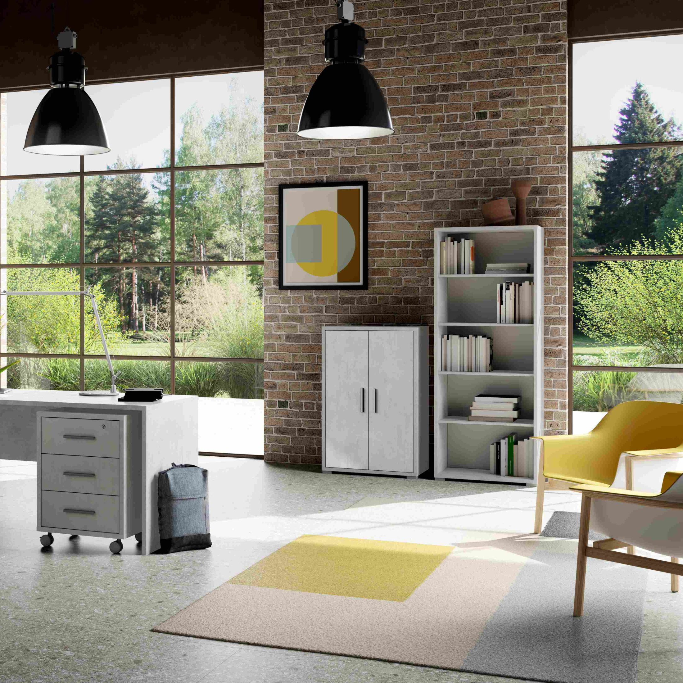 Mobile libreria moderna 5 piani in legno "Essenza" cm 71x41 182h