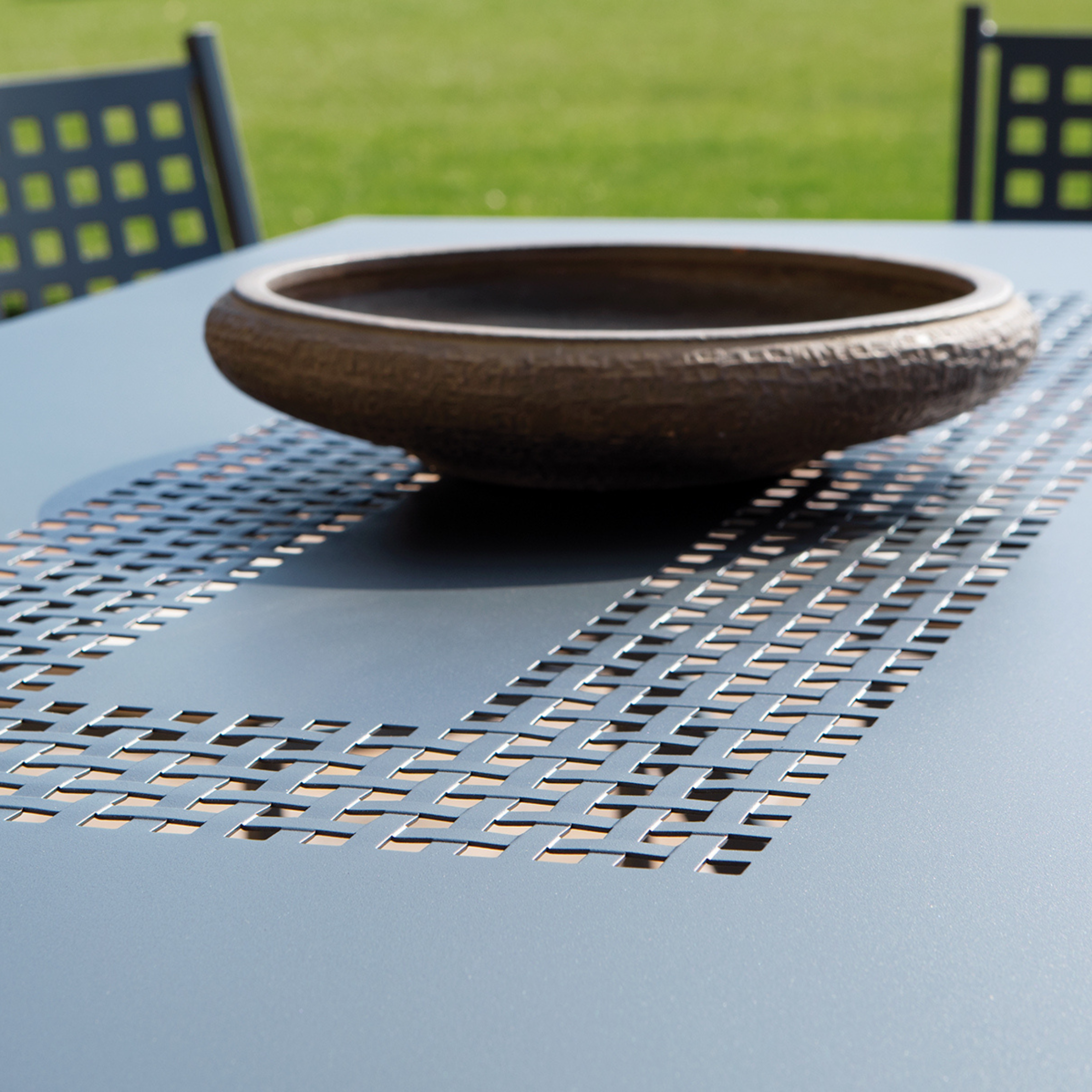 Tavolo rettangolare pieghevole "Vegas" in metallo zincato per giardino h 75 cm