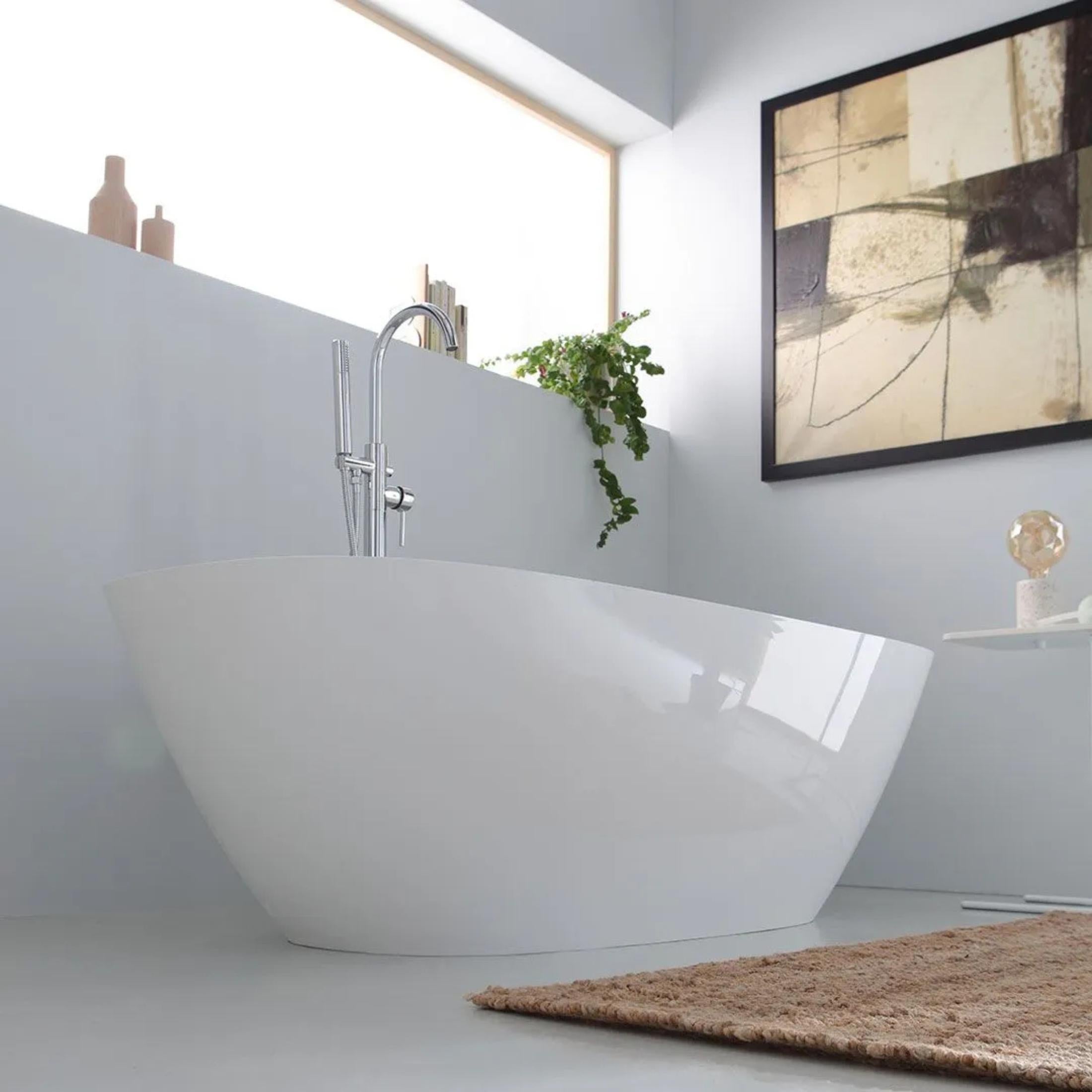 Vasca da bagno freestanding "Rimini" in marmo ricomposto cm 160x75 48h