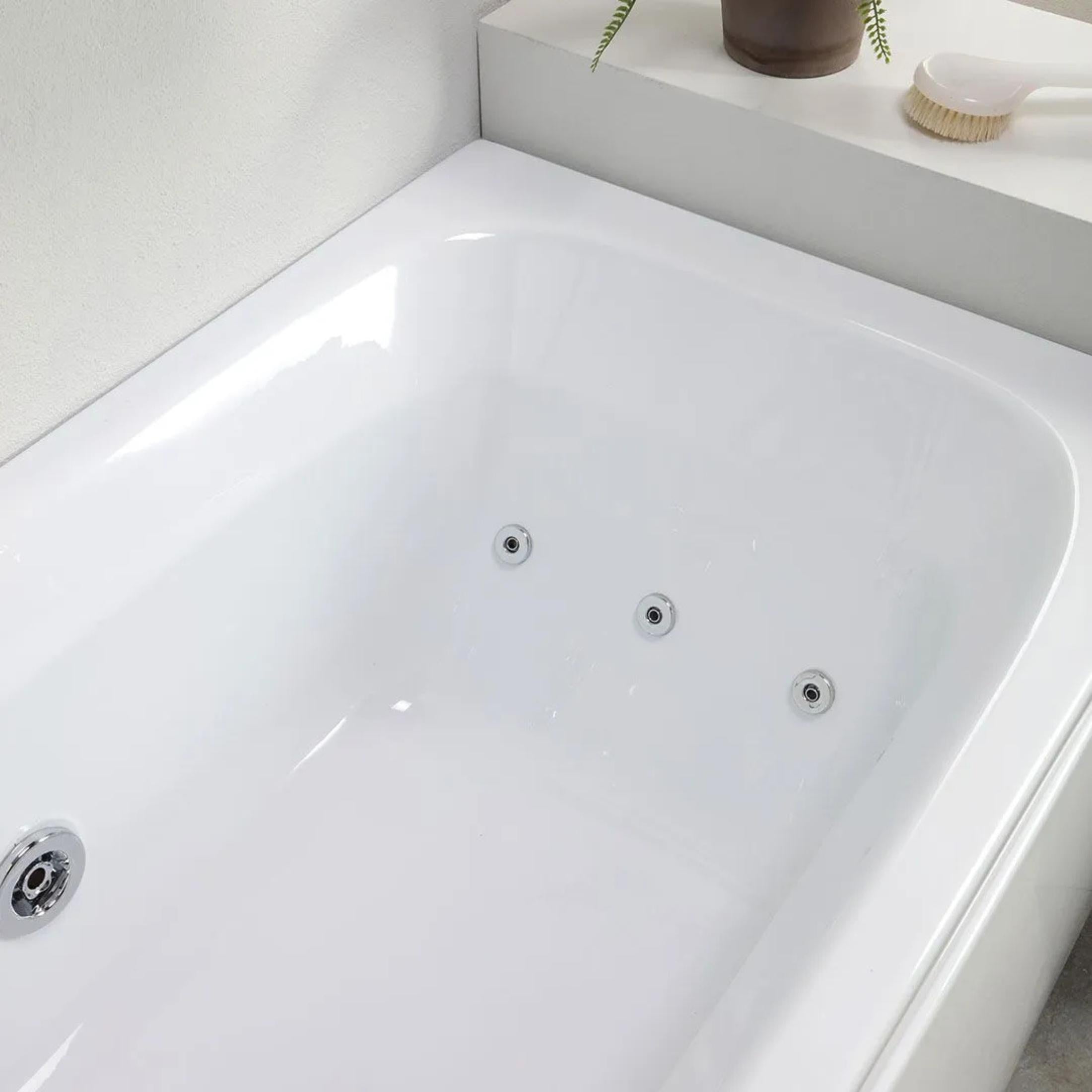 Vasca da bagno idromassaggio "Elsa" da incasso tra 3 muri in acrilico cm 170x70 58h