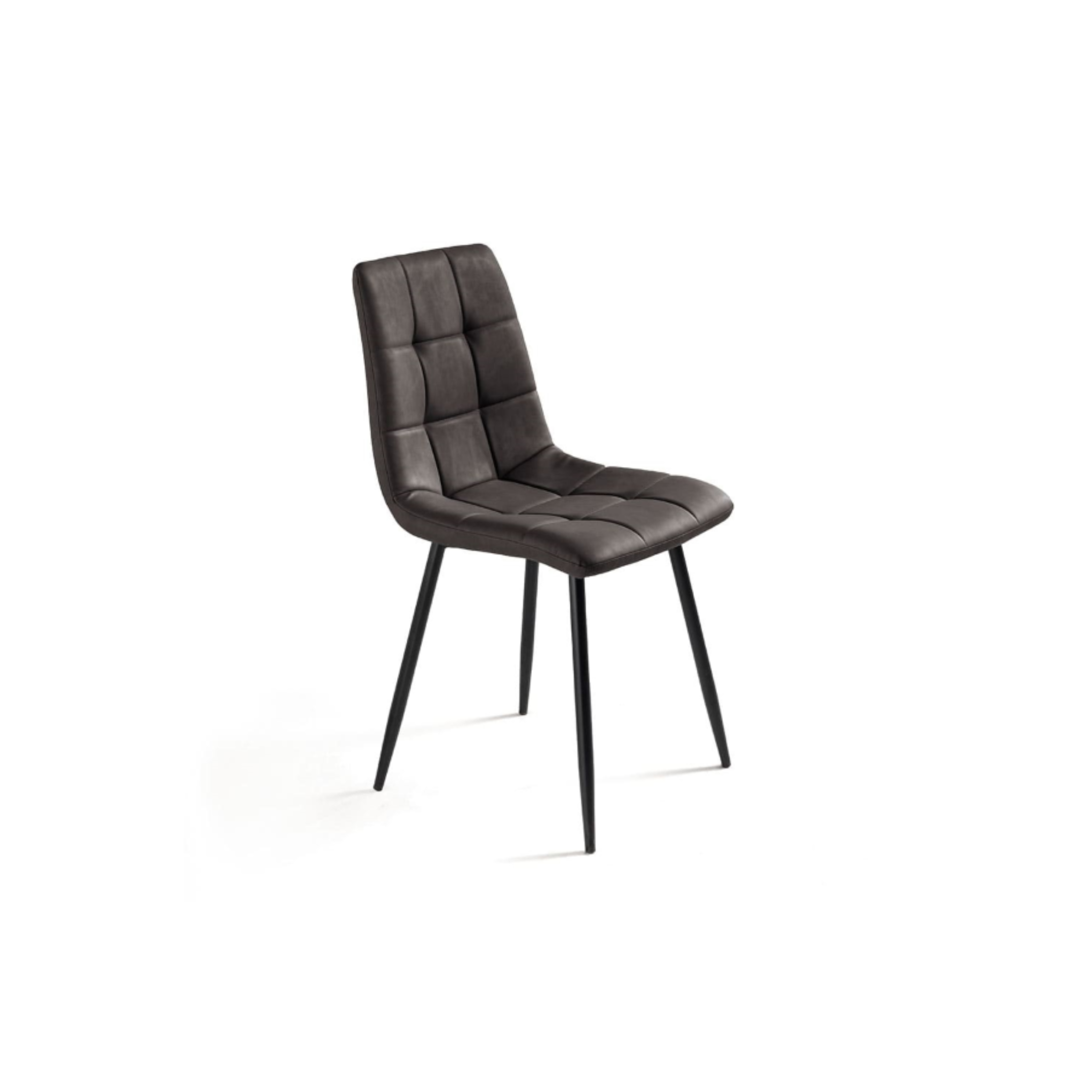 Silla moderna "Arca" estructura de metal pintado asiento en ecopiel efecto soft touch 45x53 cm 88h