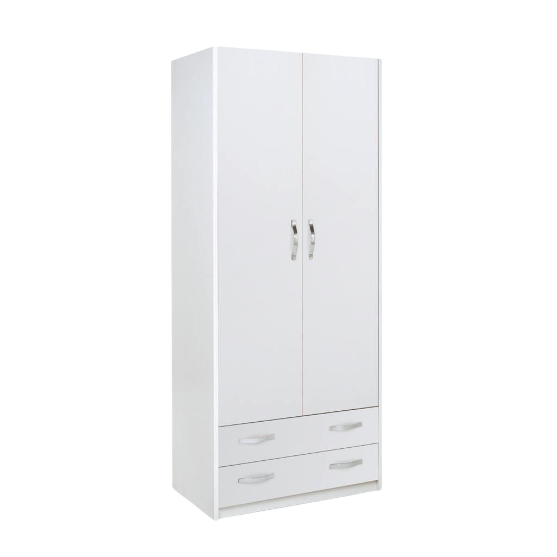 Armadio in legno bianco "Modern2" con 2 ante e 2 cassetti appendiabiti cm 91x52 210h