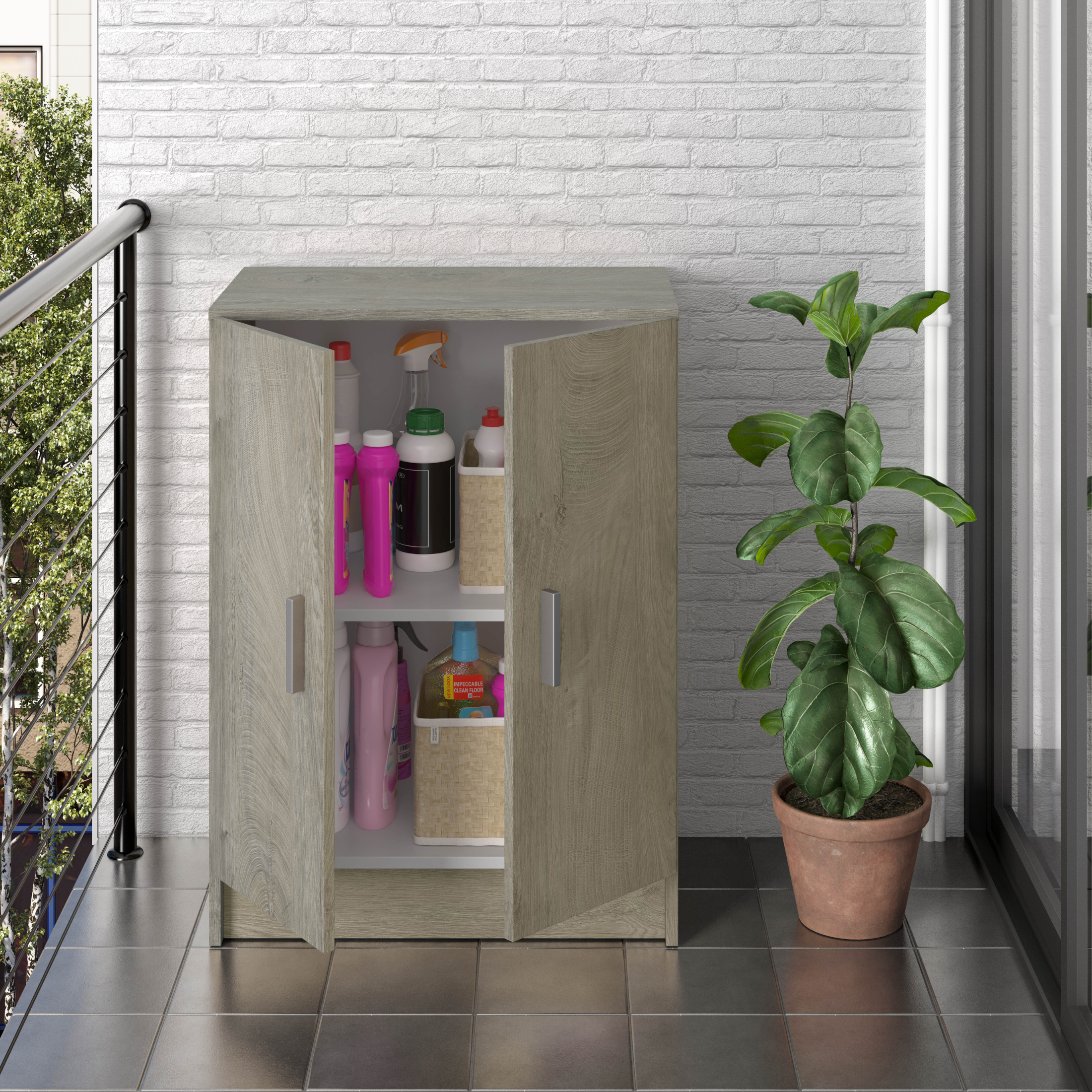 Armoire polyvalente 2 portes "Islanda" 59x37 cm 80h