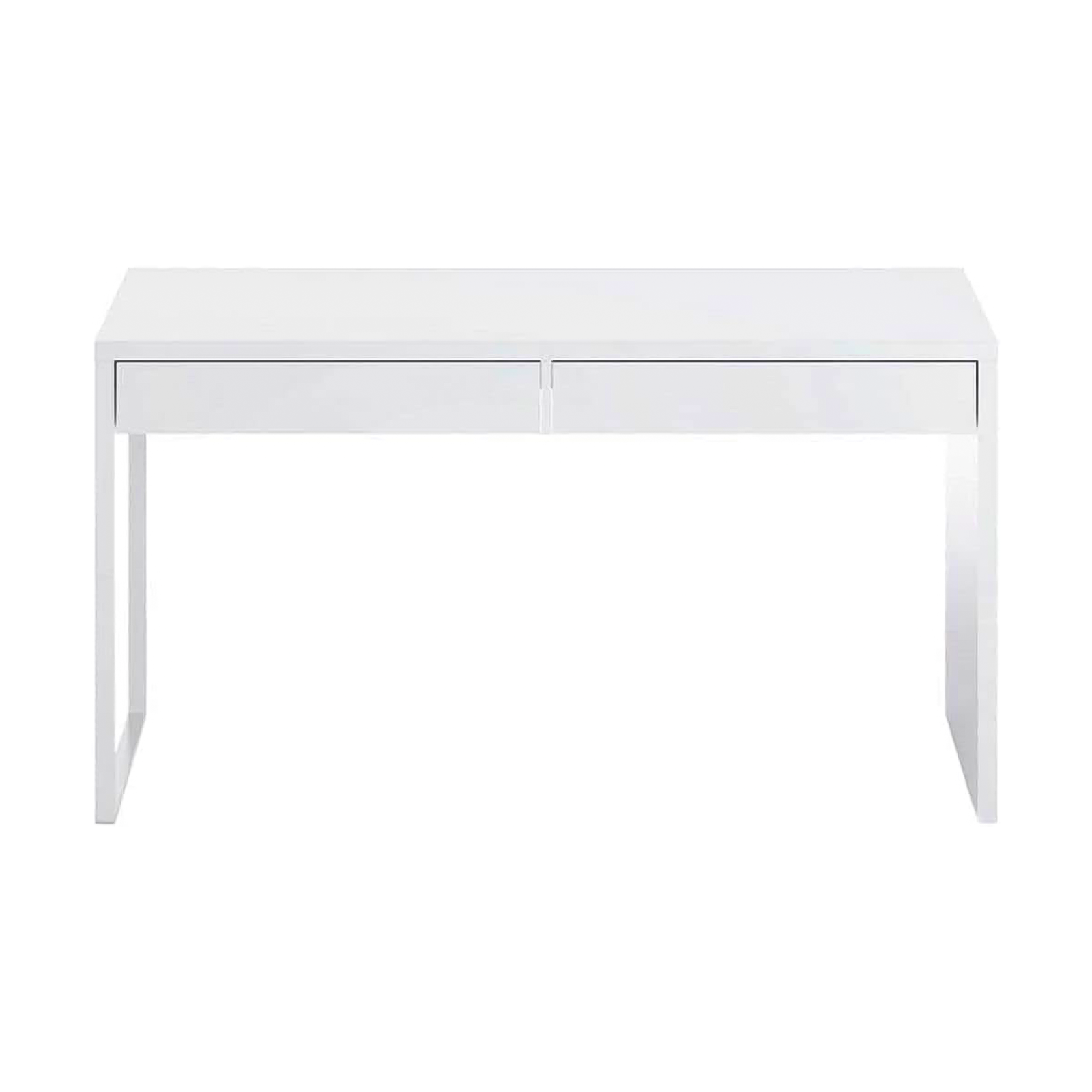 Bureau d'ordinateur tactile en bois blanc pour bureau avec 2 tiroirs 138x50 cm 75h