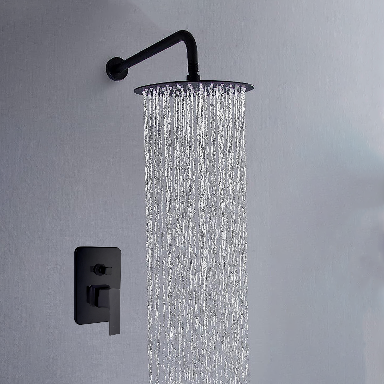 Miscelatore per doccia Elegant in ottone nero opaco monocomando a incasso