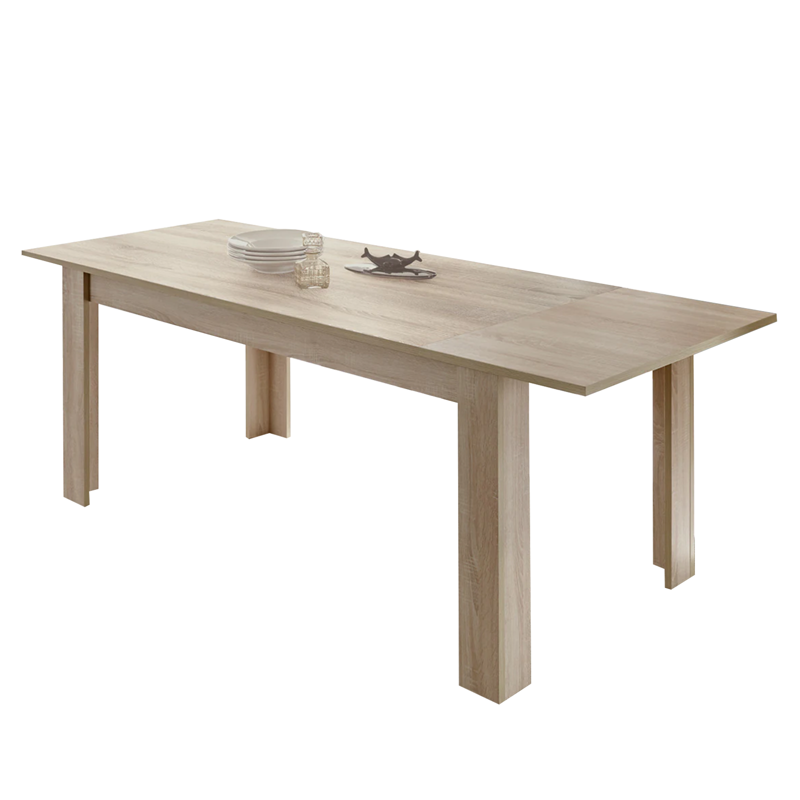 Table extensible moderne Firenze en bois de chêne 137x90 cm 79h