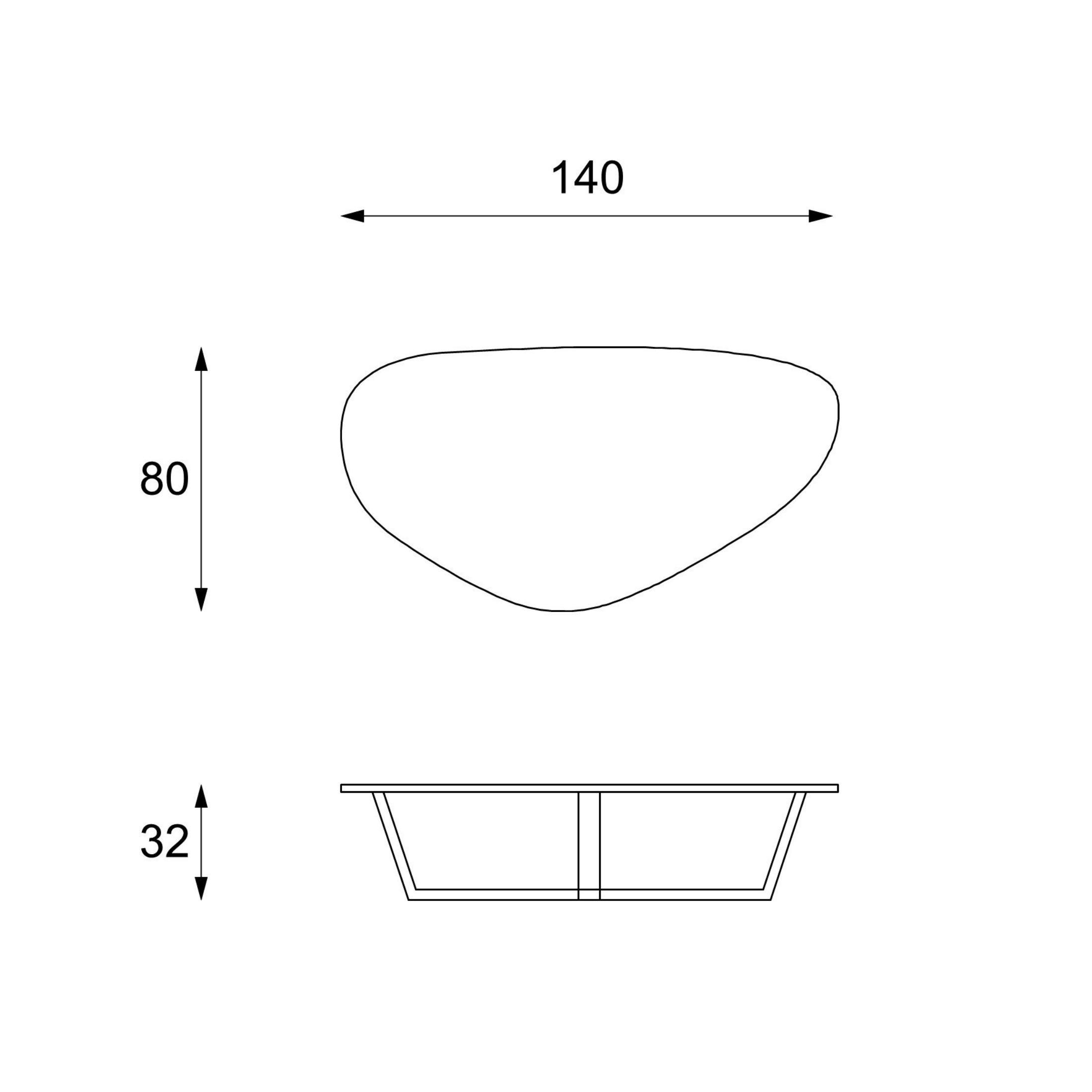 Table basse "Drop" plateau MDF et pieds métal 140x80 cm 32h