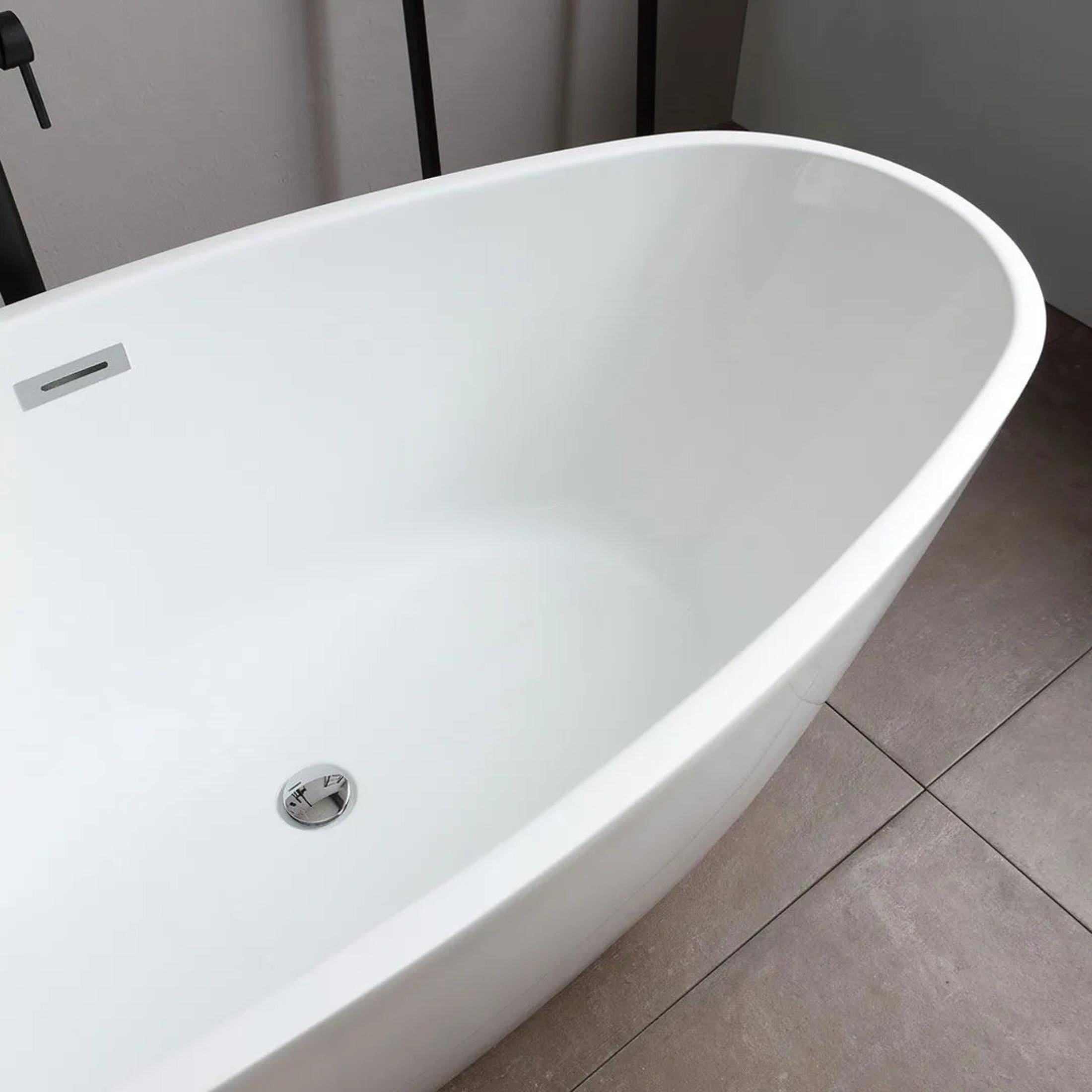 Vasca da bagno a centro stanza "Arianna" in acrilico bianco cm 170x80 55h