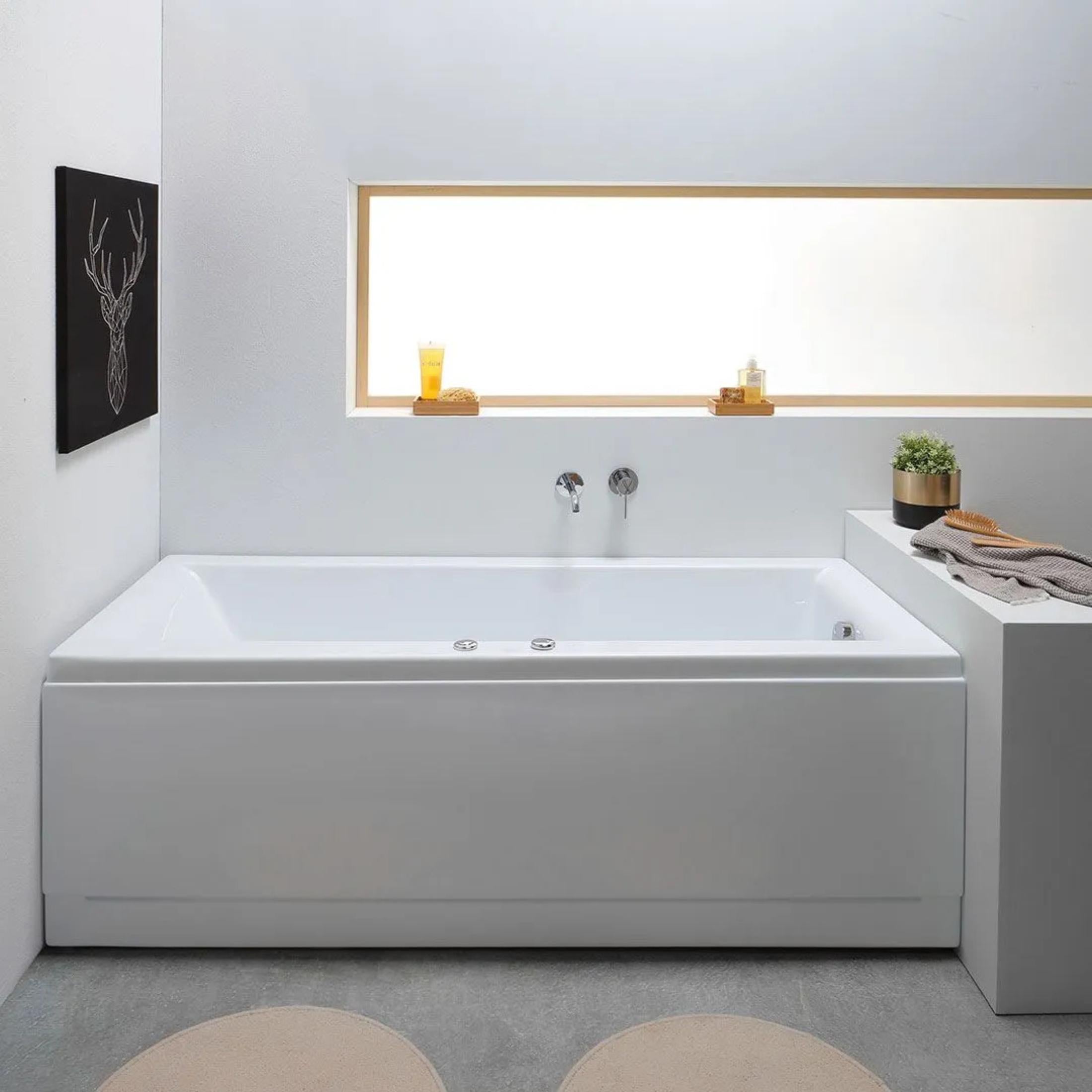 Vasca da bagno idromassaggio "Agata" incassata tra 3 muri in acrilico cm 170x75 56h