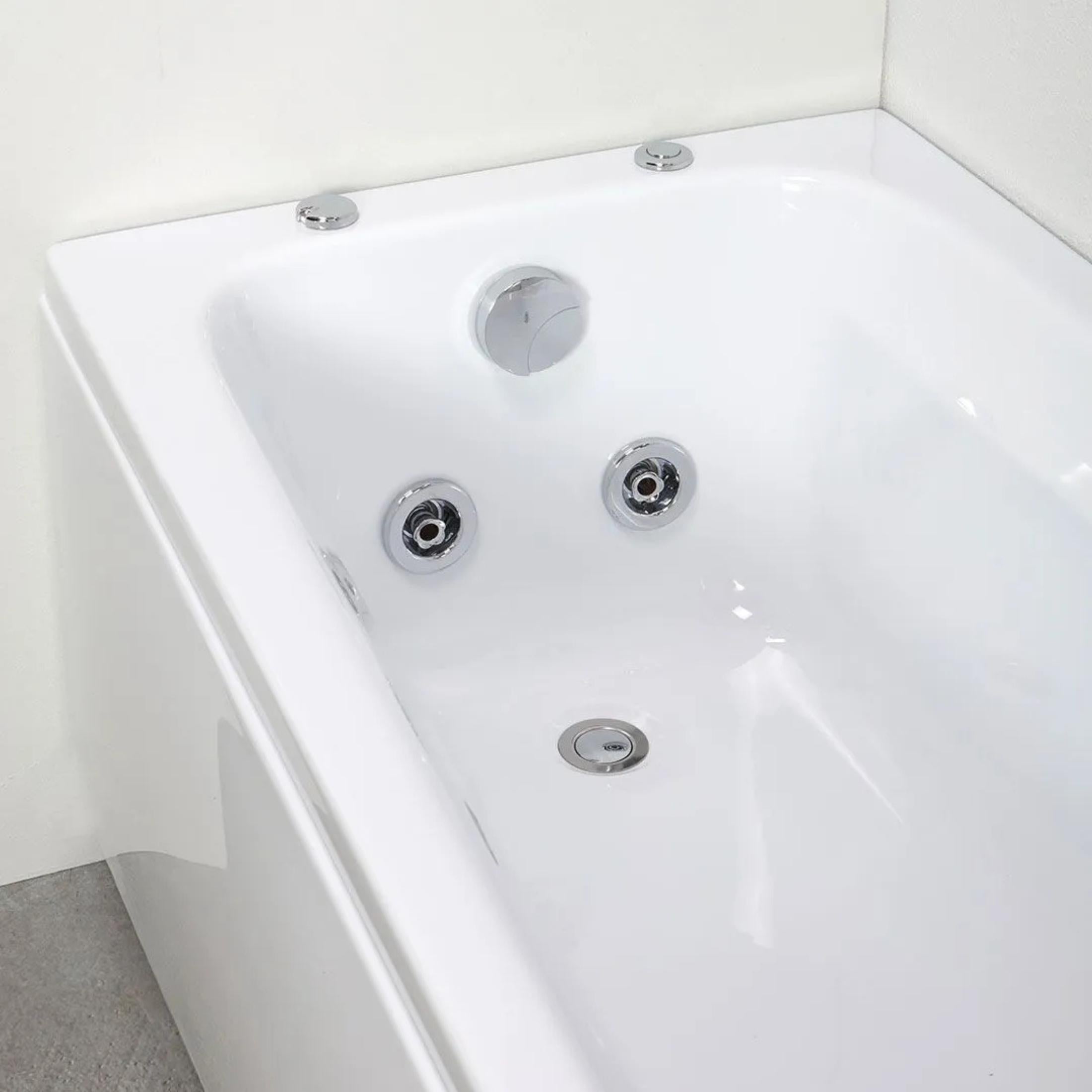 Vasca da bagno idromassaggio "Elsa" da incasso tra 3 muri in acrilico cm 170x70 58h