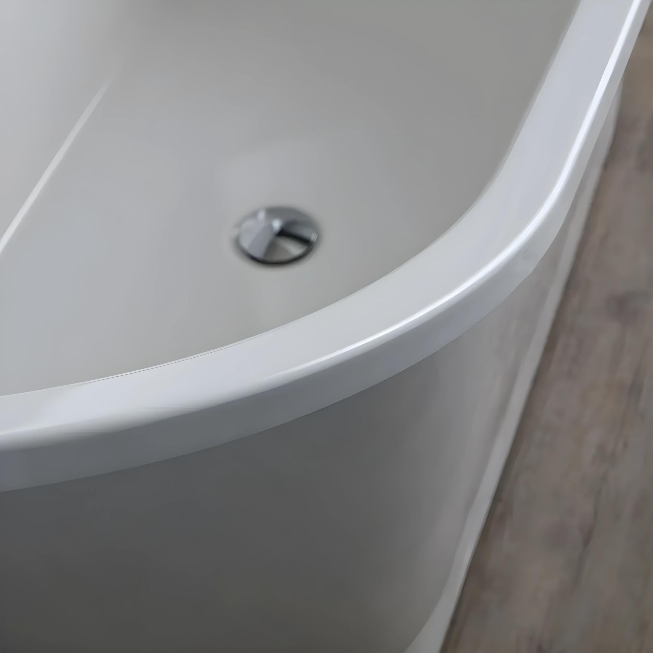 Vasca da bagno autoportante "Alma" in marmo ricomposto bianco cm 159,5x73 80,5h