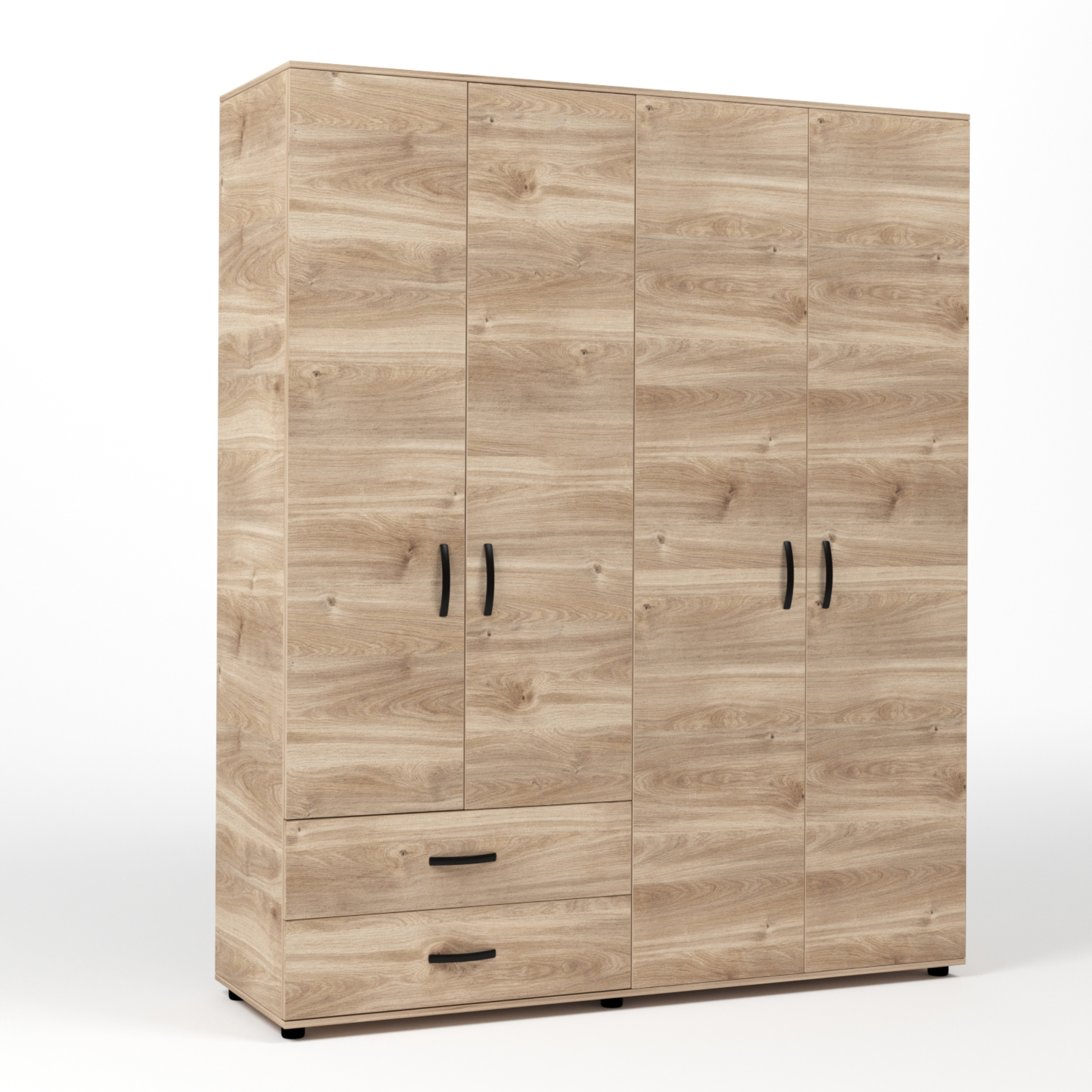 Armario "Contact" de madera de roble con 2 puertas y percha 74x52 h184 cm