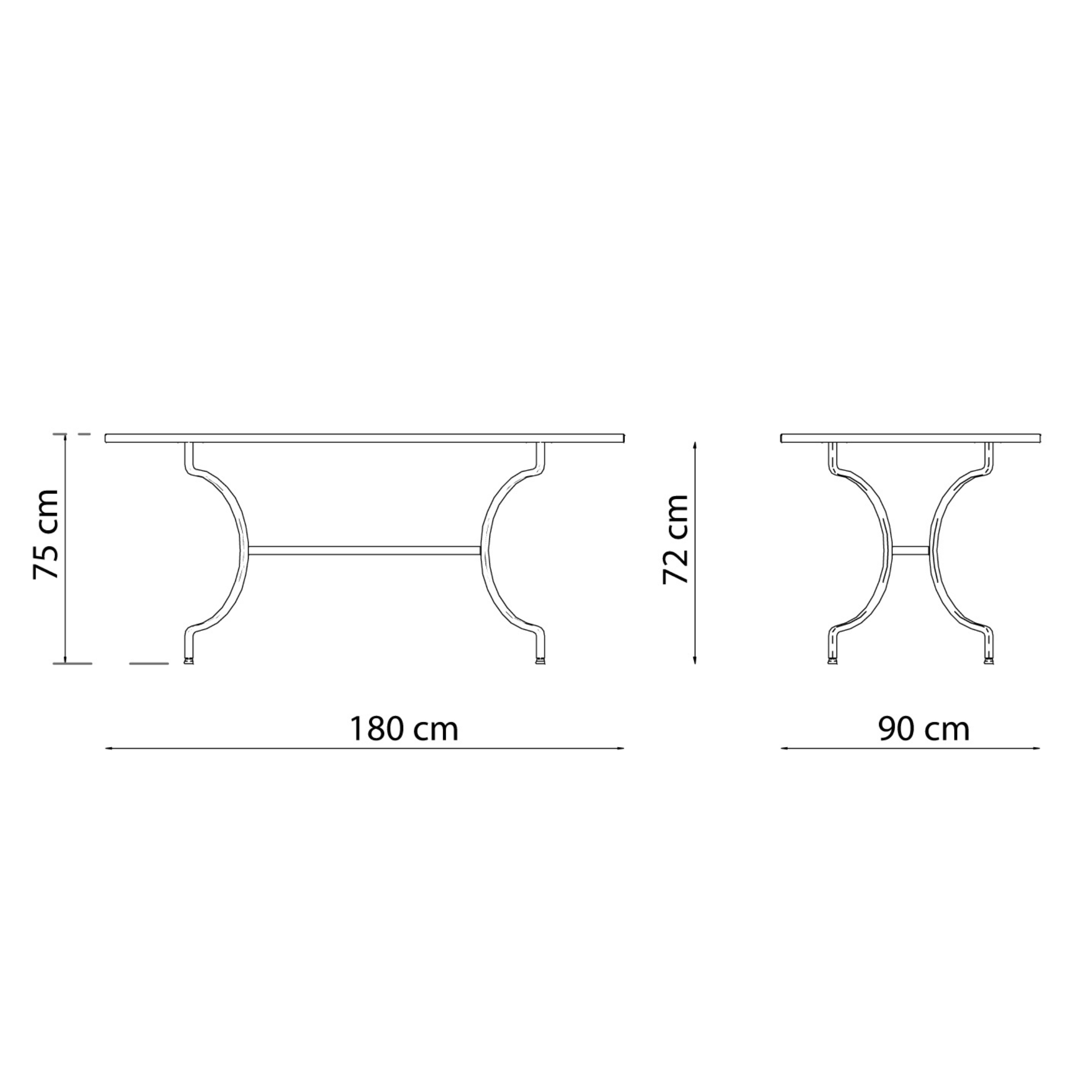 Mesa de comedor para jardín "Tosca" de metal galvanizado h 75 cm