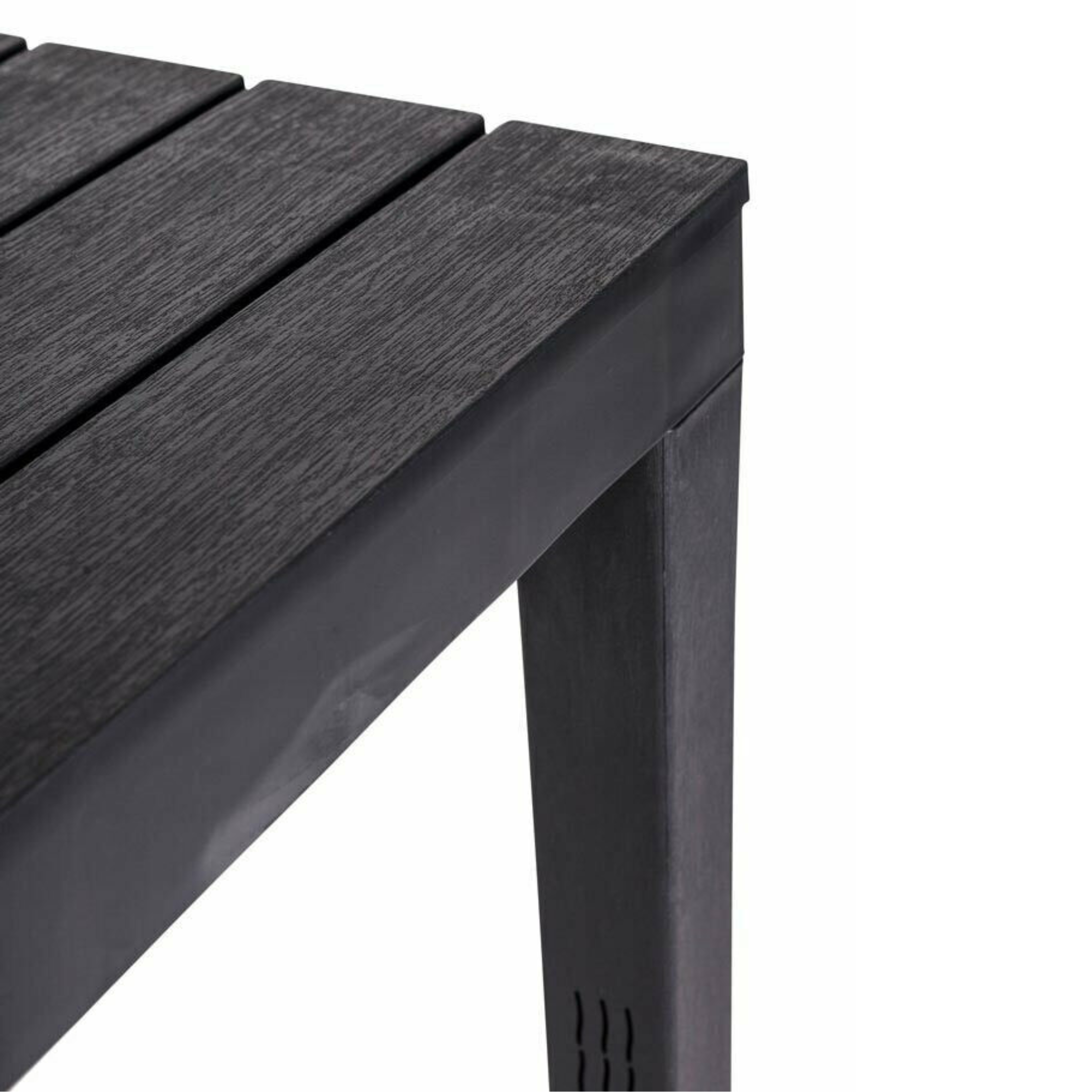 Mesa de exterior Sumatra de resina con lamas efecto madera para jardín